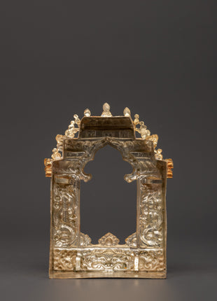 Hand-carved Copper Ghau Box | Tibetan Amulet with Biswo Vajra & Dragon Motif