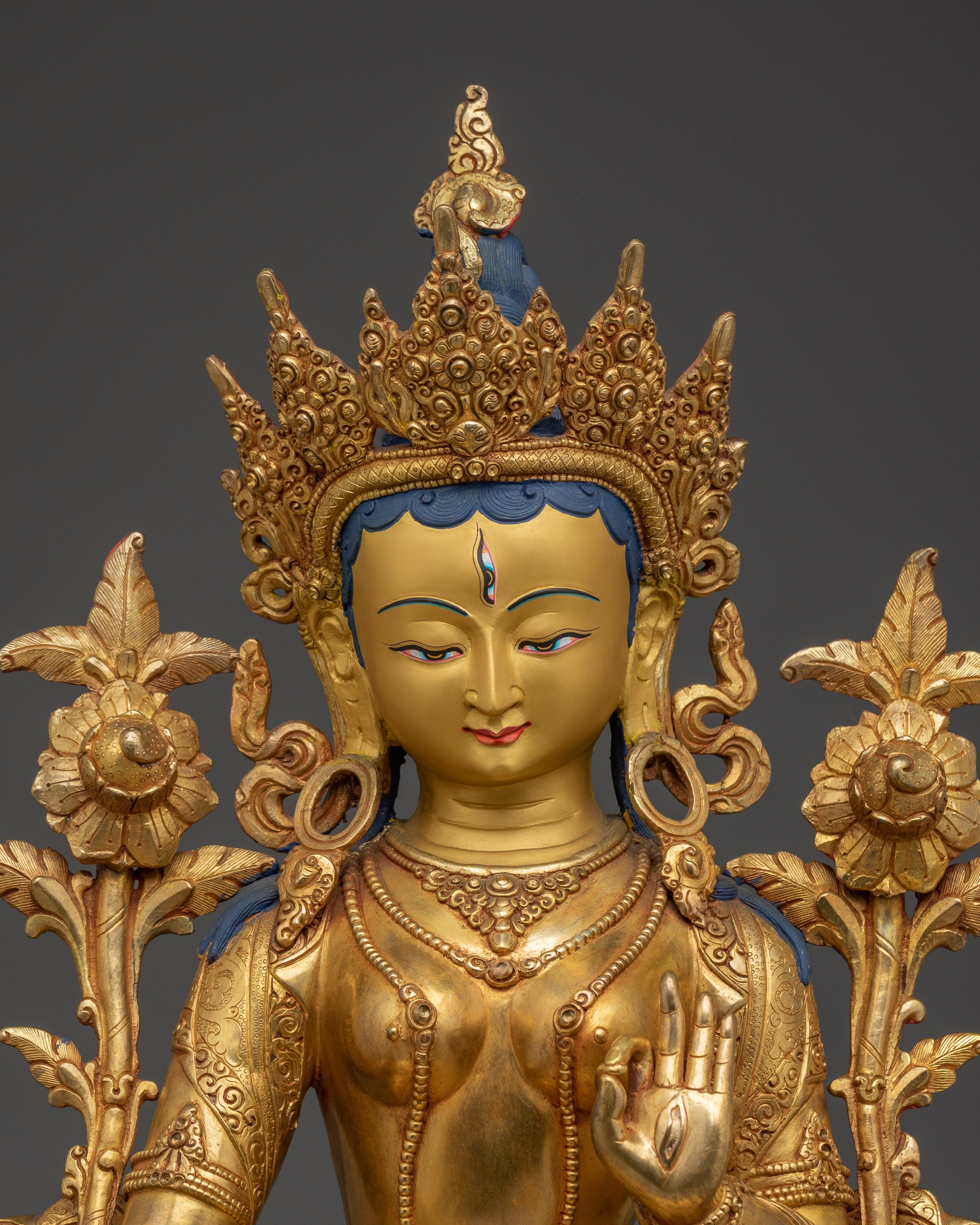 Buddhist Compassionate Goddess Sita Tara | Tibetan Art of White Tara