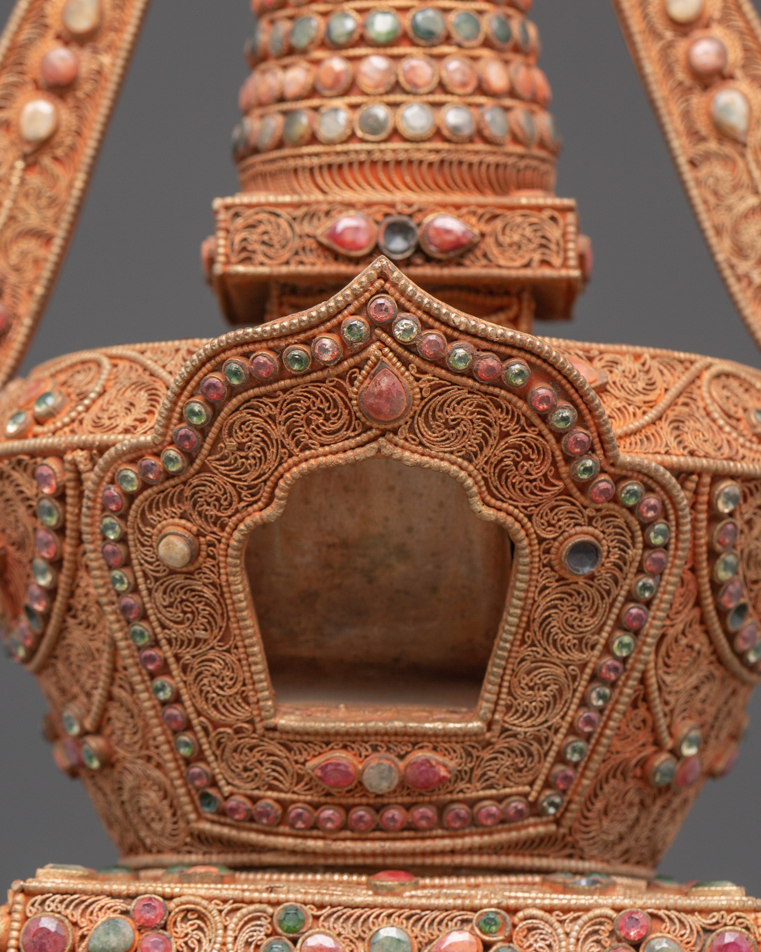 Stupa with Turquoise | Sacred Buddhist Shrine Relic