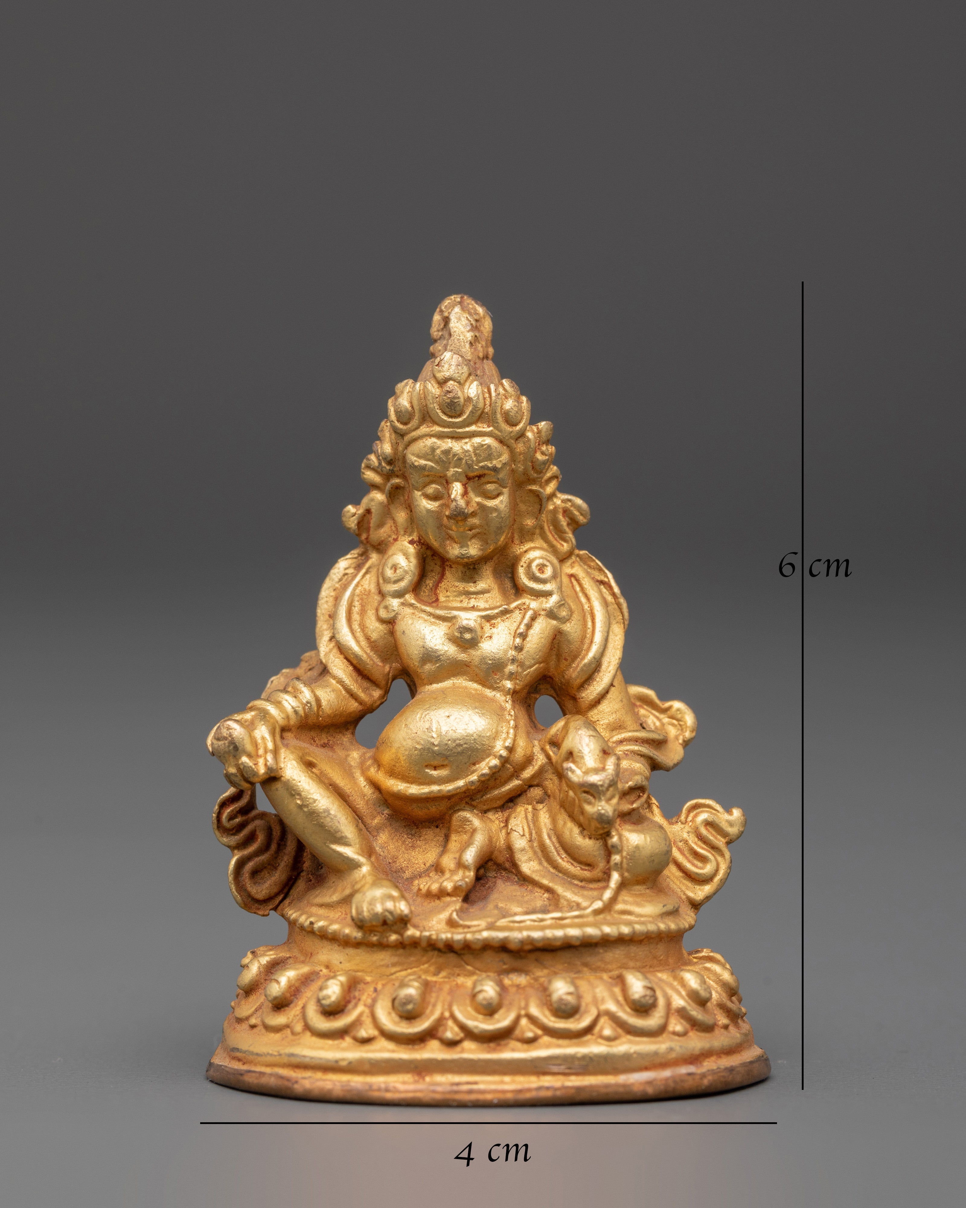 Gold Plated Dzambhala Statue | Tibetan Shrine Decor