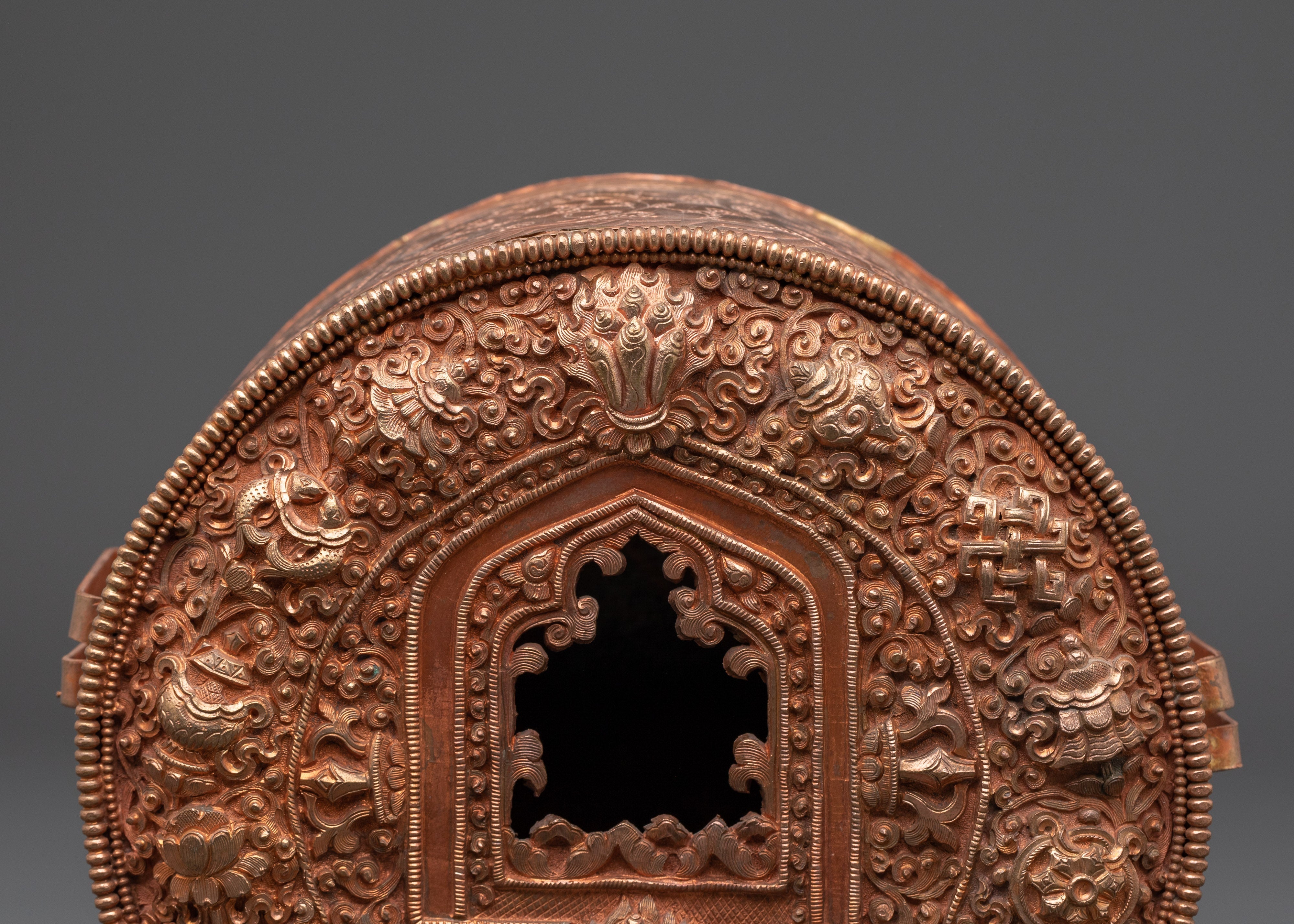 Handcrafted Spiritual Ghau Box | Copper Ritual Box for Meditation and Spiritual Practices