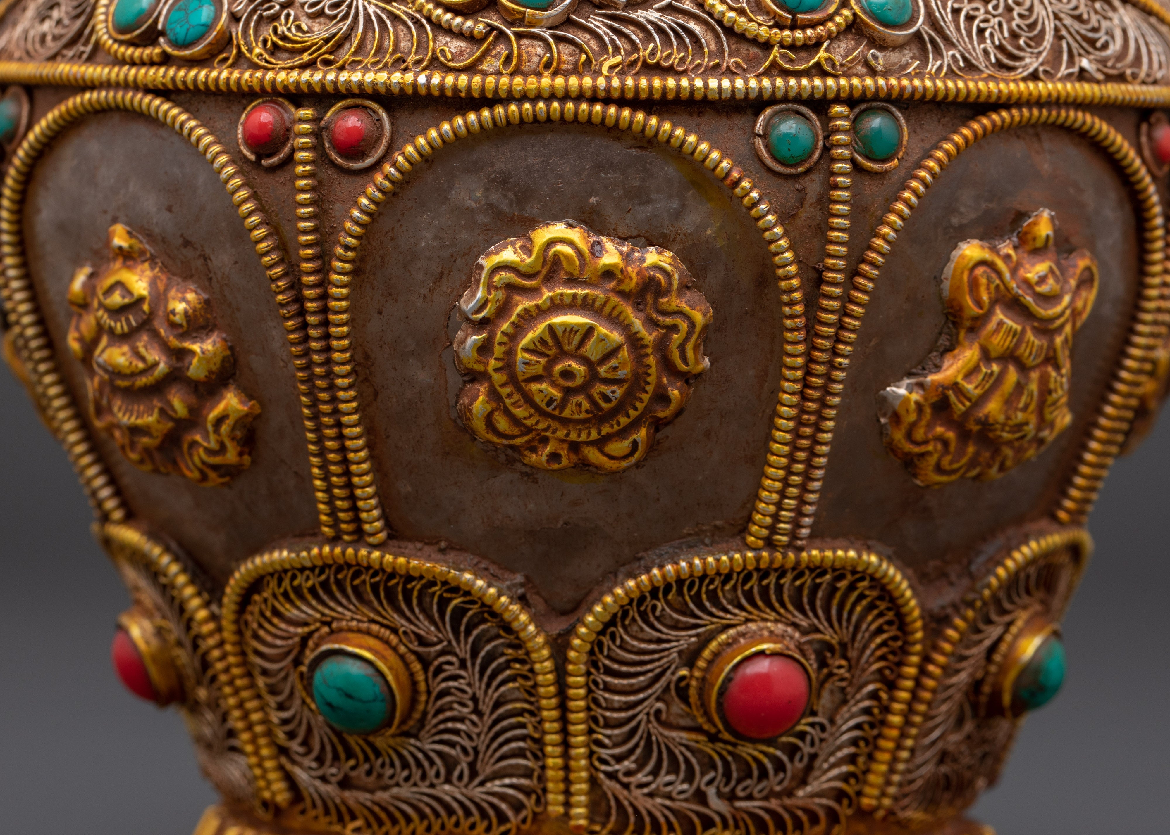 Sacred Rice Pot with 8 Auspicious Symbols | Spiritual Home Decor