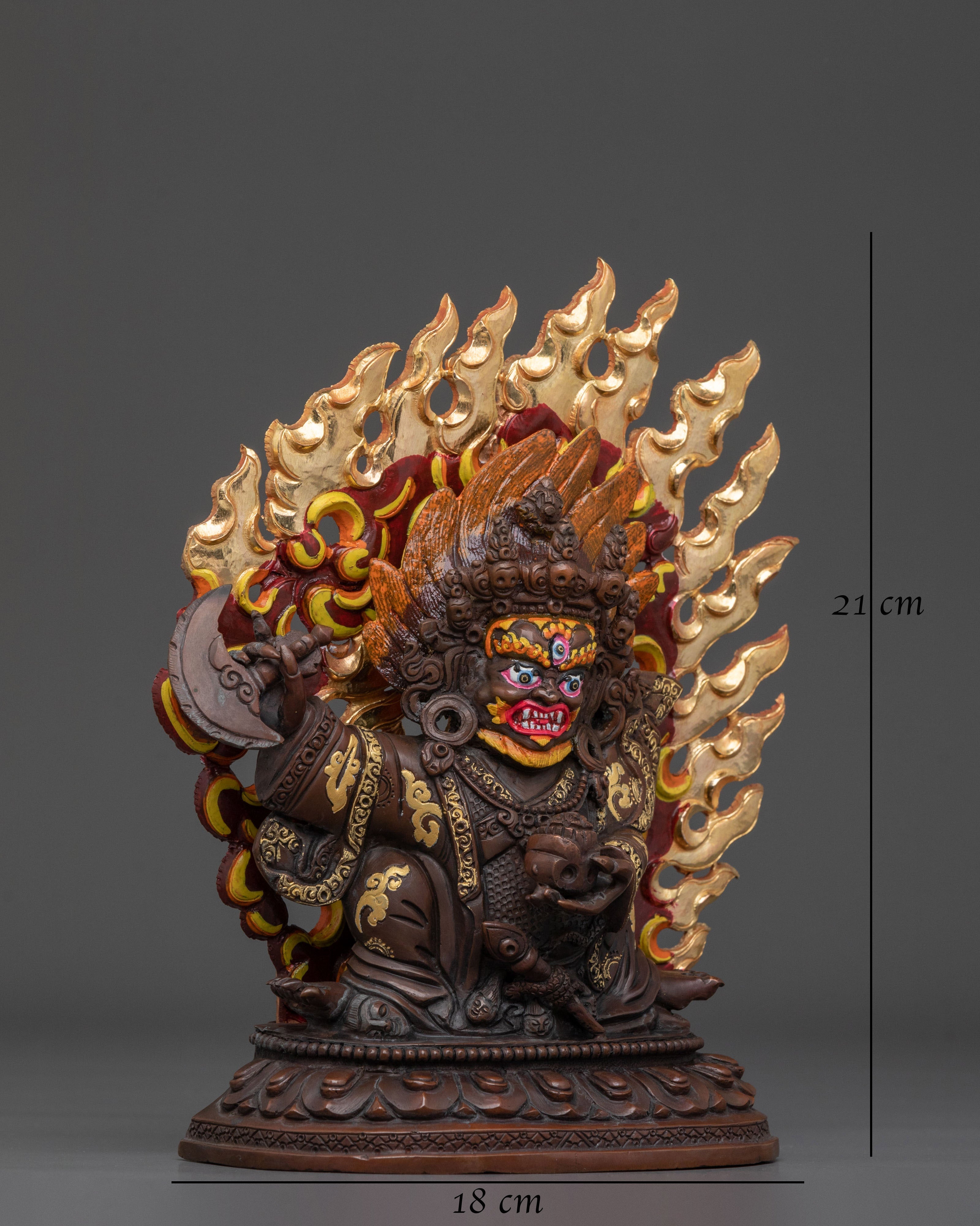 Formidable Buddhist Protector Mahakala Bernakchen Statue