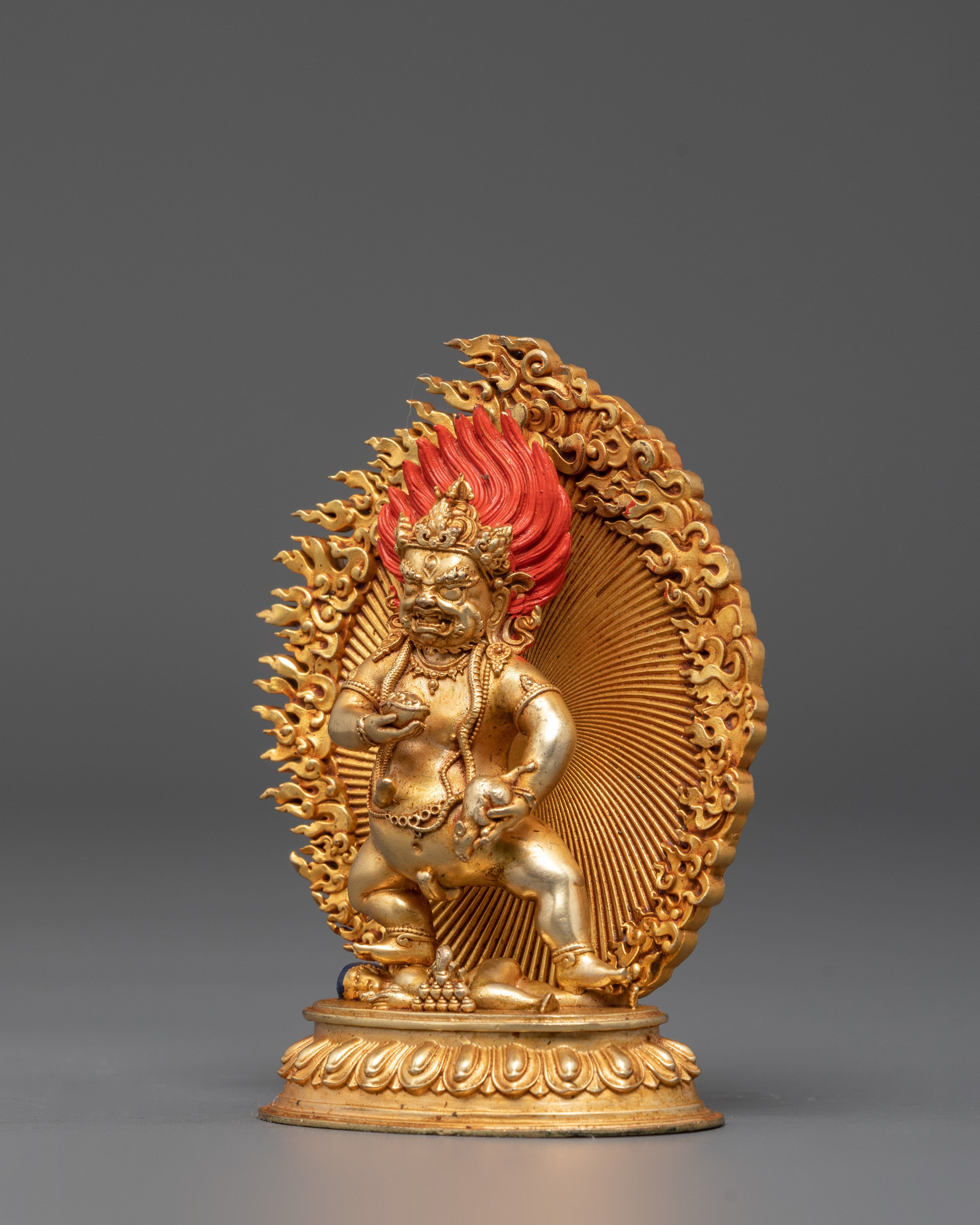 Spiritual Wealth Guardian Black Dzambhala | Handcrafted Tibetan Sculpture