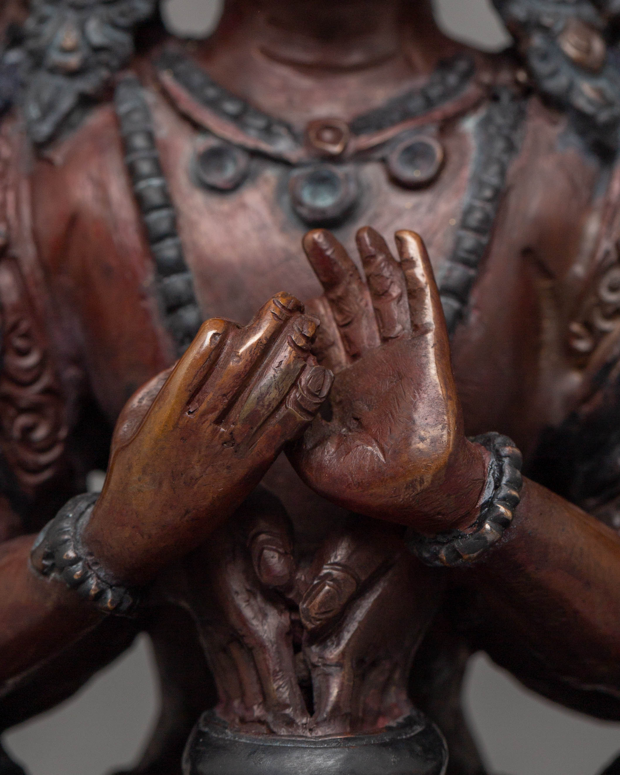 Tibetan Cundi Bodhisattva Sculpture | Oxidized Copper Statue