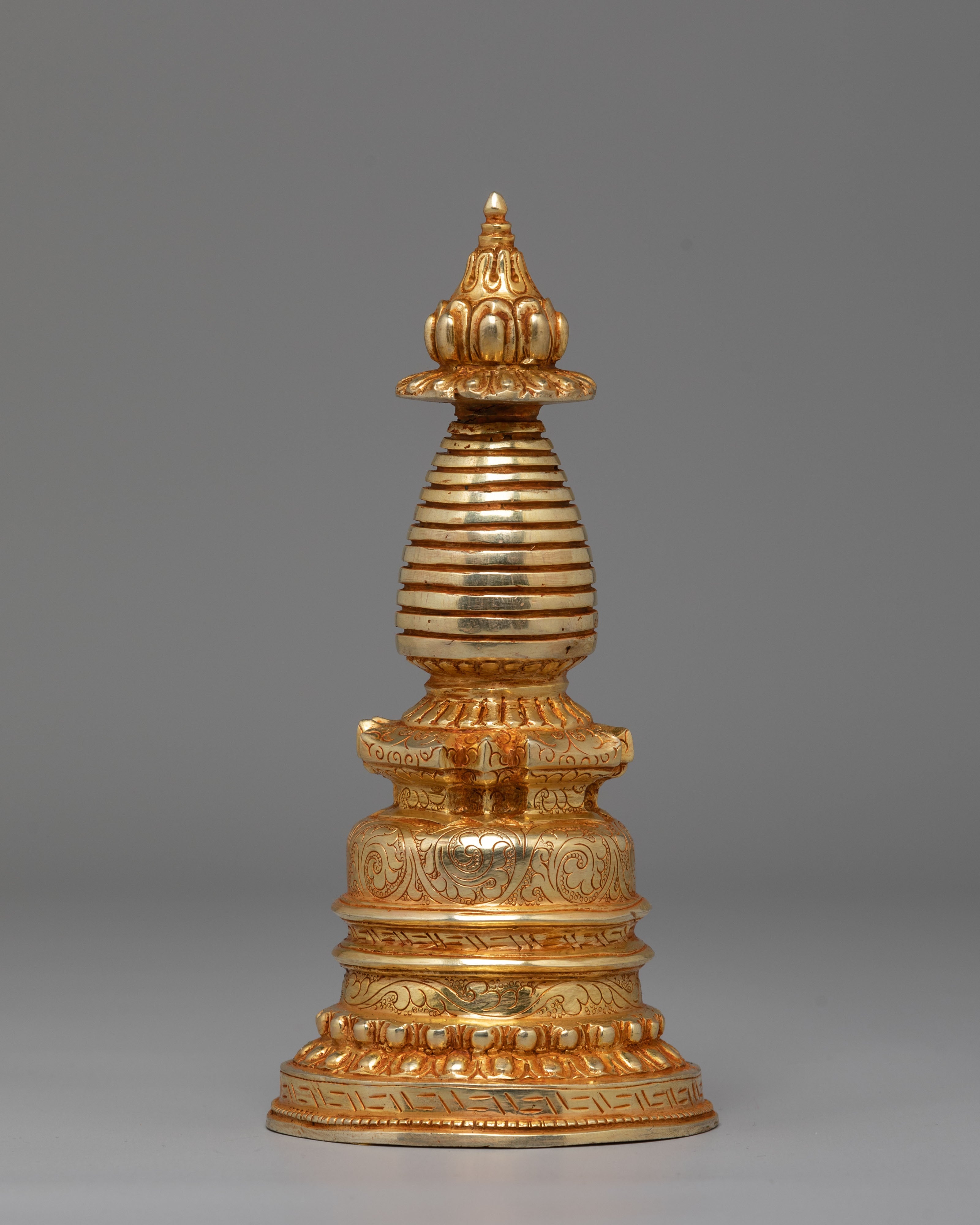 Spiritual Protection Stupa | Gold-Plated Buddhist Statue for Meditation