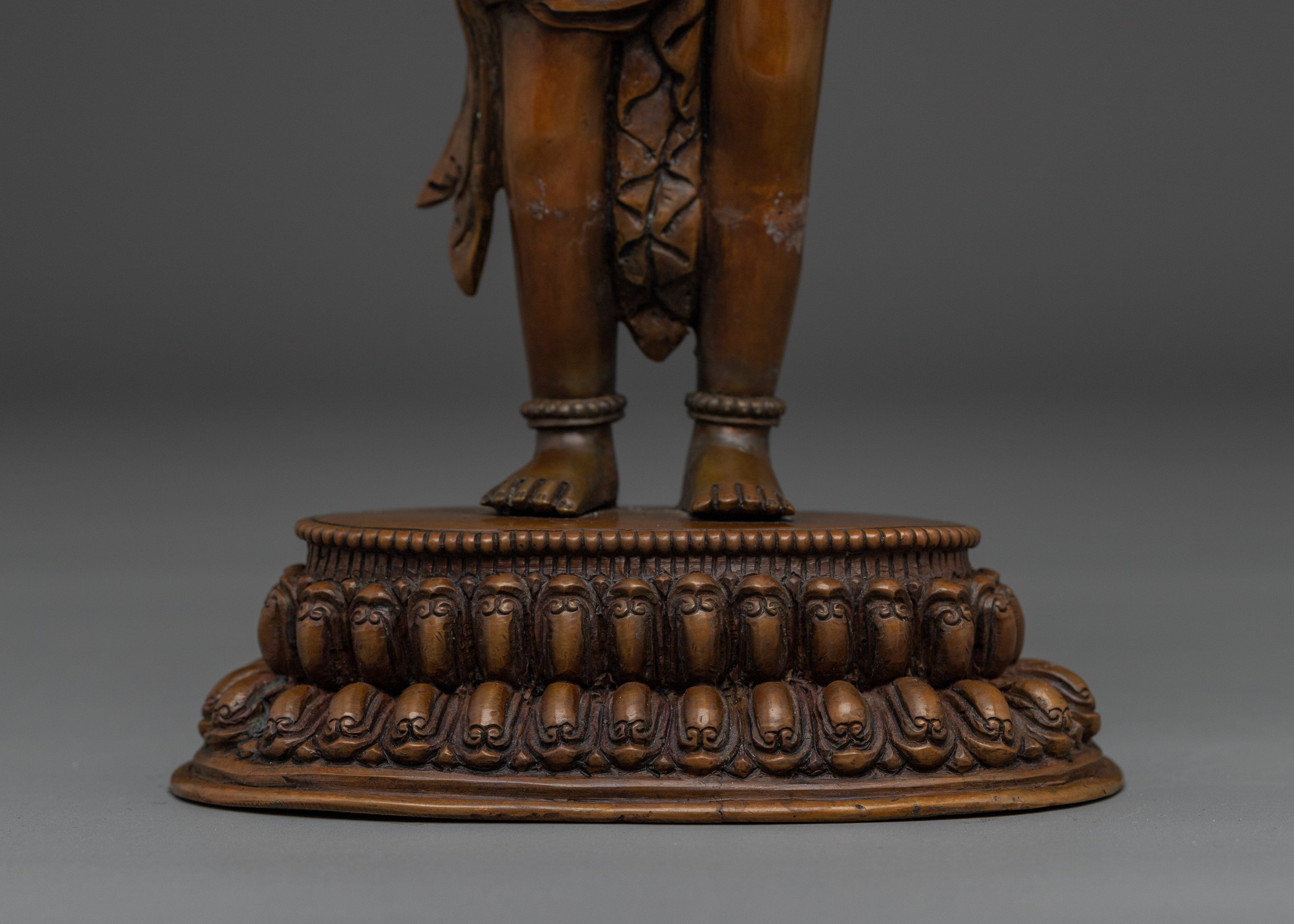 Oxidized Copper Padmapani Statue | Manifestation of Avalokiteshvara
