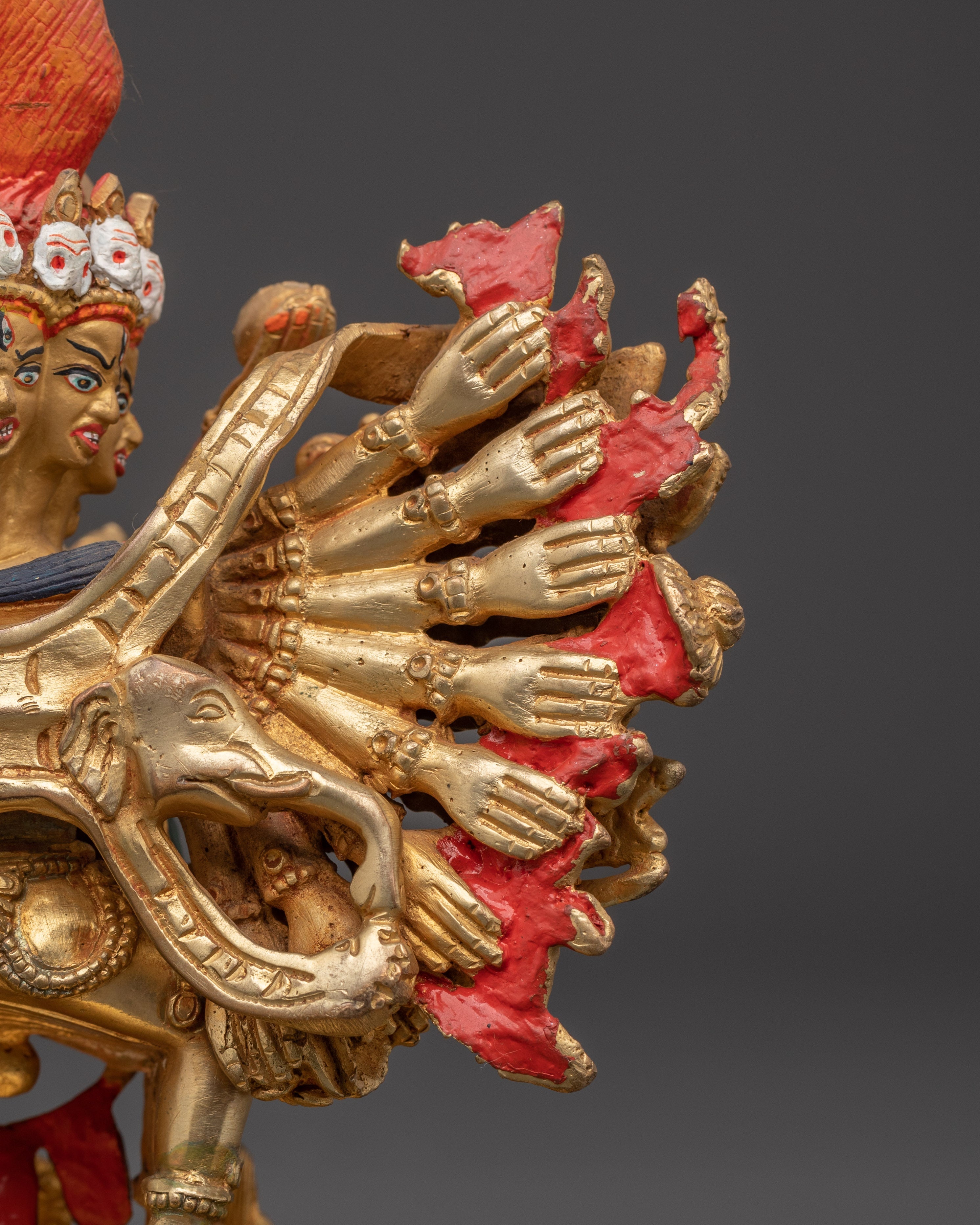 Sacred Conqueror of Death Yamantaka Statue | Tibetan Buddhist Deity Sculpture