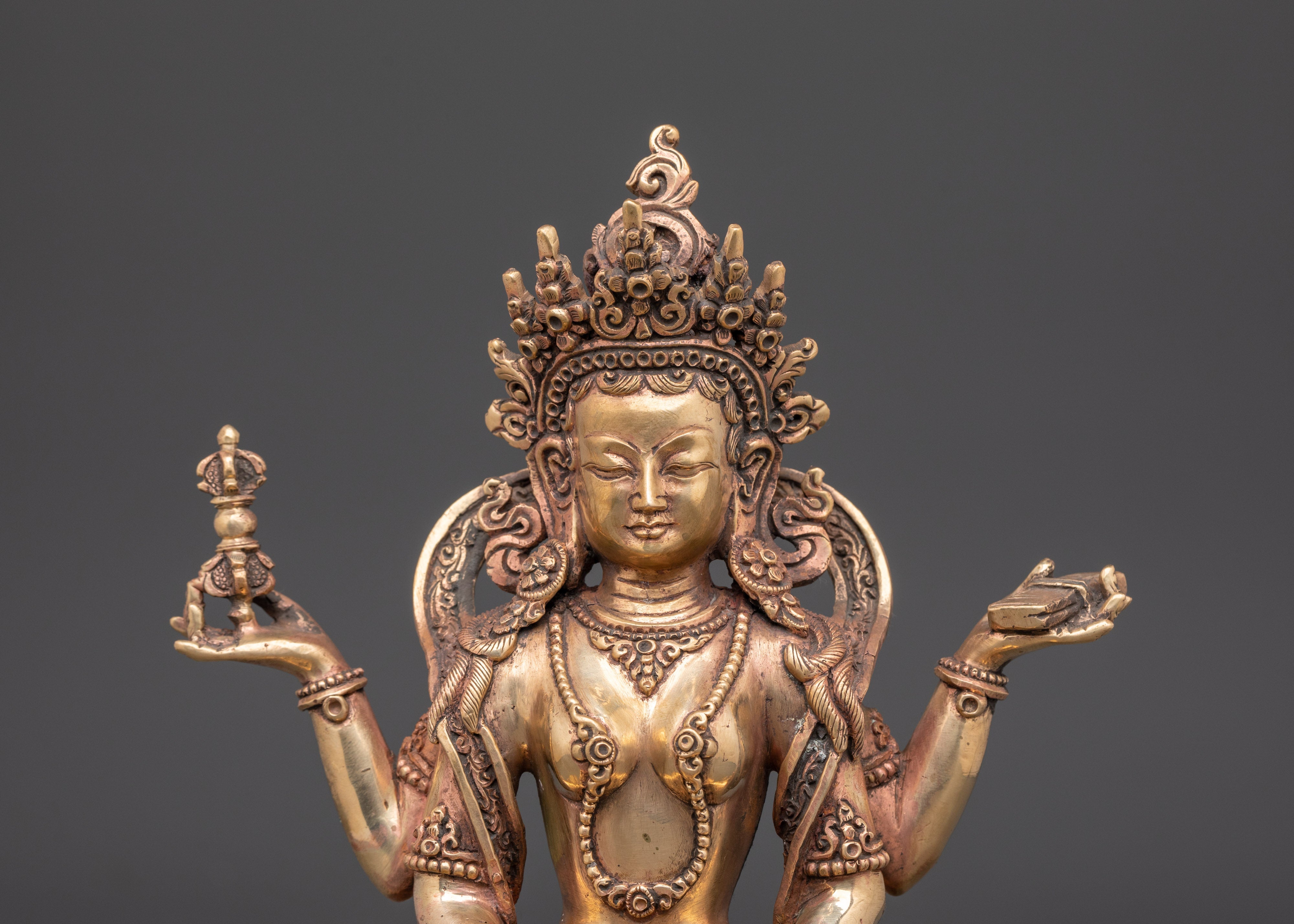 Handcrafted Copper Prajna Paramita Statue | Bodhisattva of Wisdom