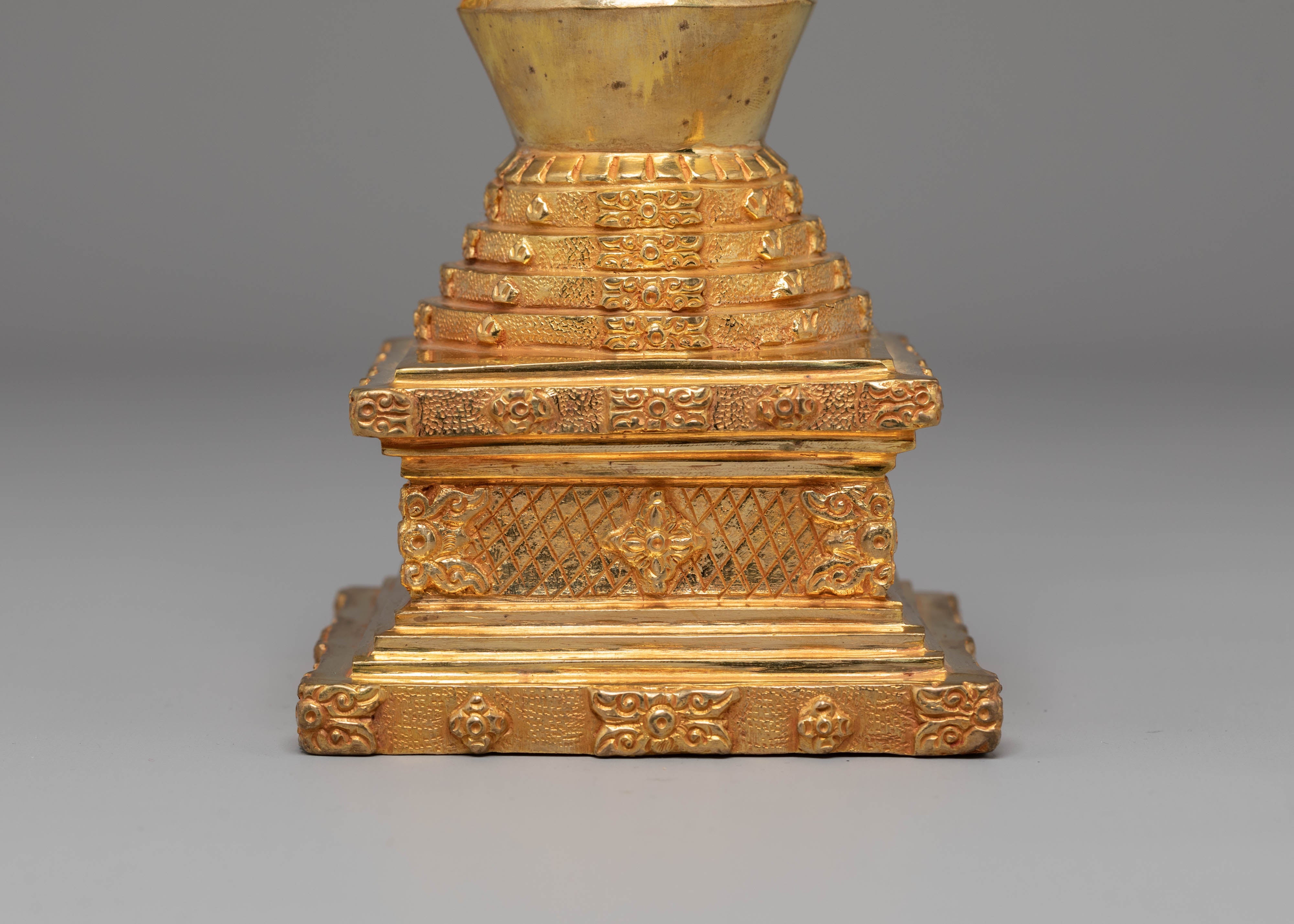 Handmade Ritual Stupa Shrine Piece | Buddhist Stupa Art