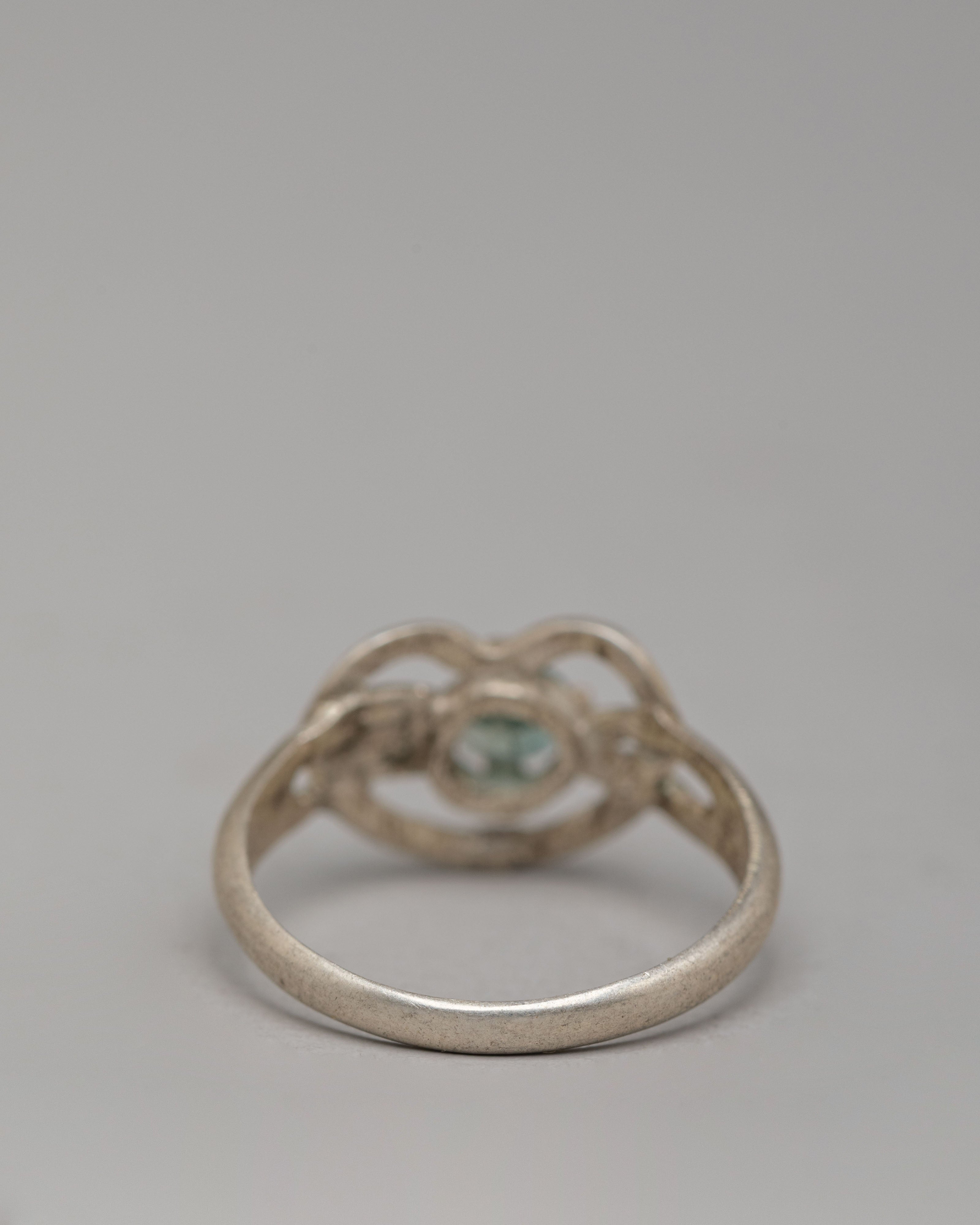 Three Piece Silver Ring Set | Handcrafted Natural Zircon Rings