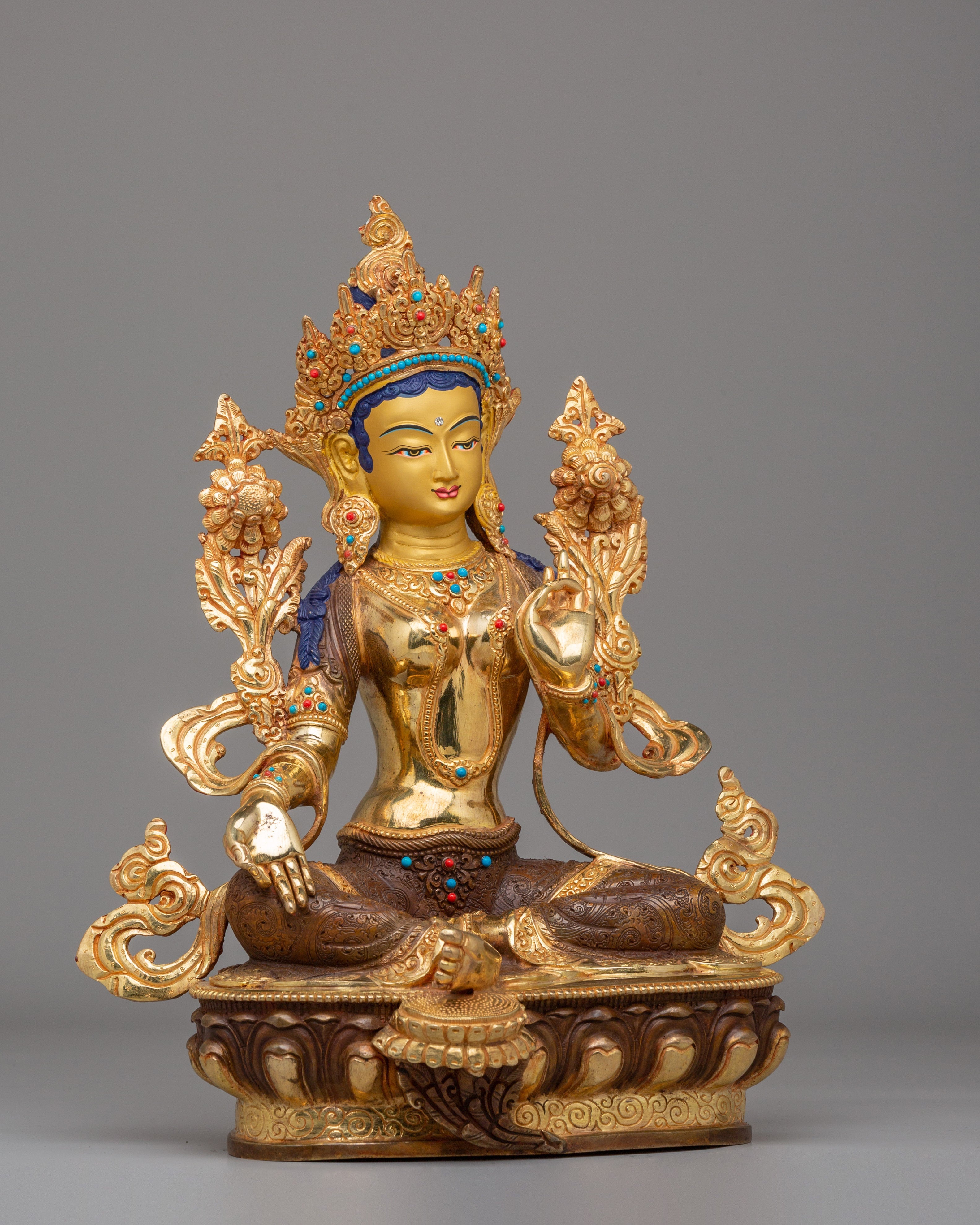 Himalayan Shyama Tara Statue | Green Tara Figurine