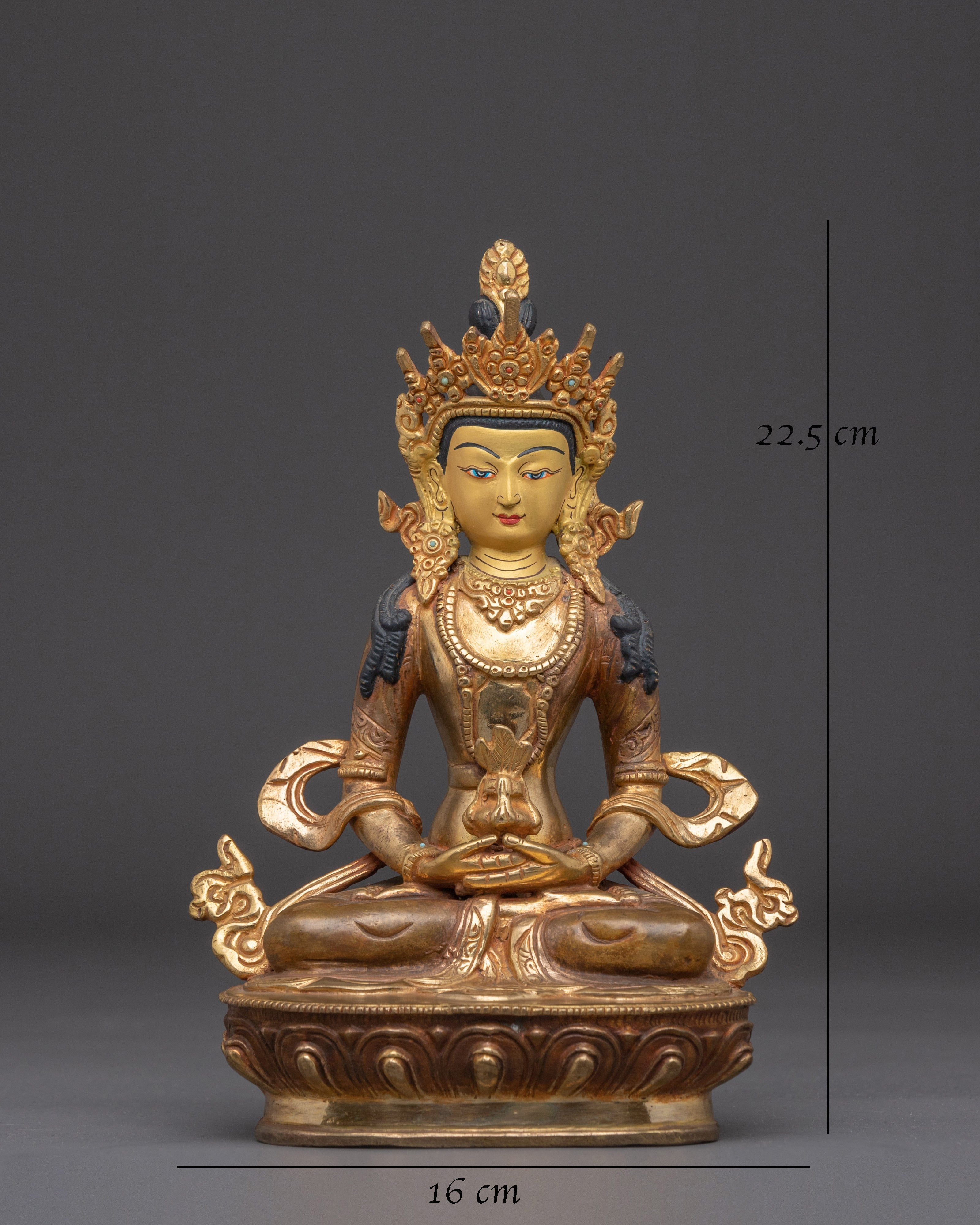Amitayus Handcrafted Oxidized Copper Statue | Sacred Buddhist Art