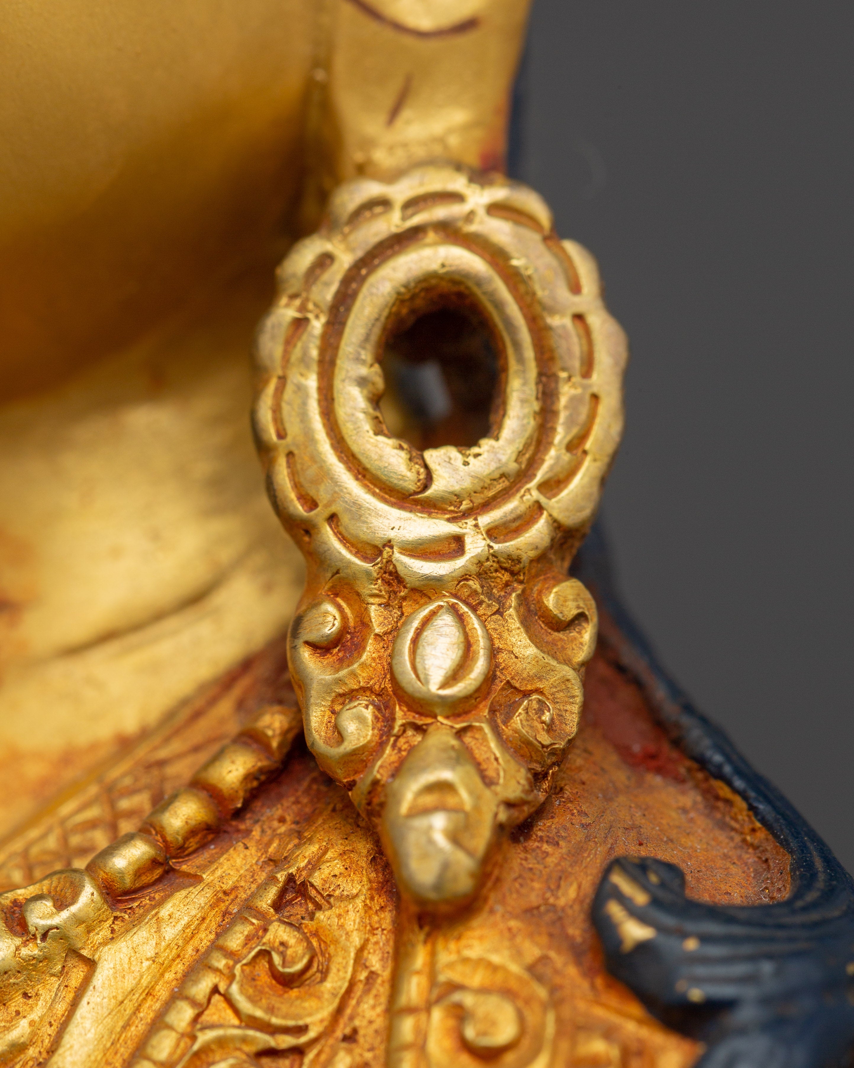 Sacred Statue of Lotus-Born Guru Rinpoche | Handcrafted Tibetan Buddhist Art