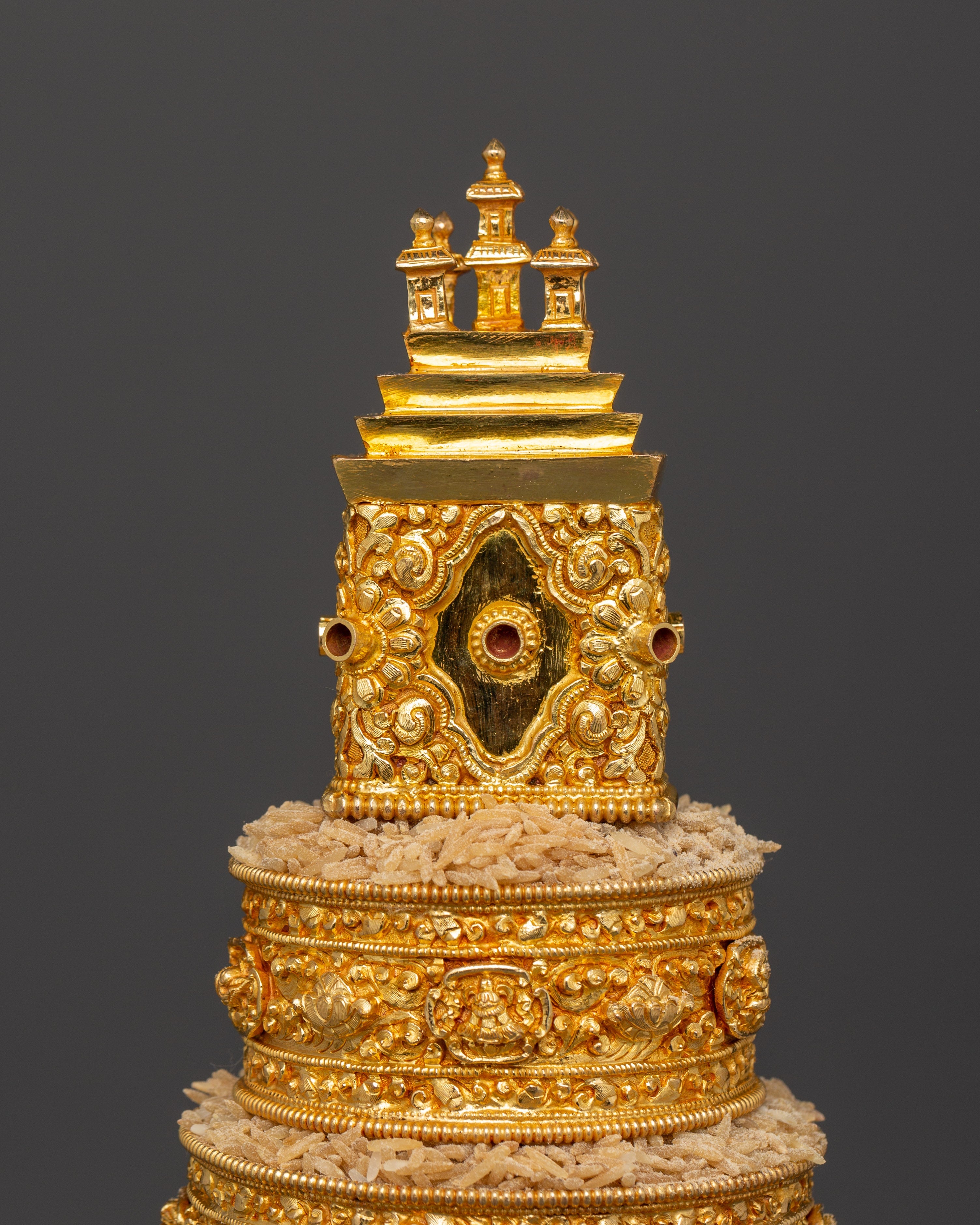 Sacred Mandala Copper Ritual Item | Gold-Plated Meditation Tool