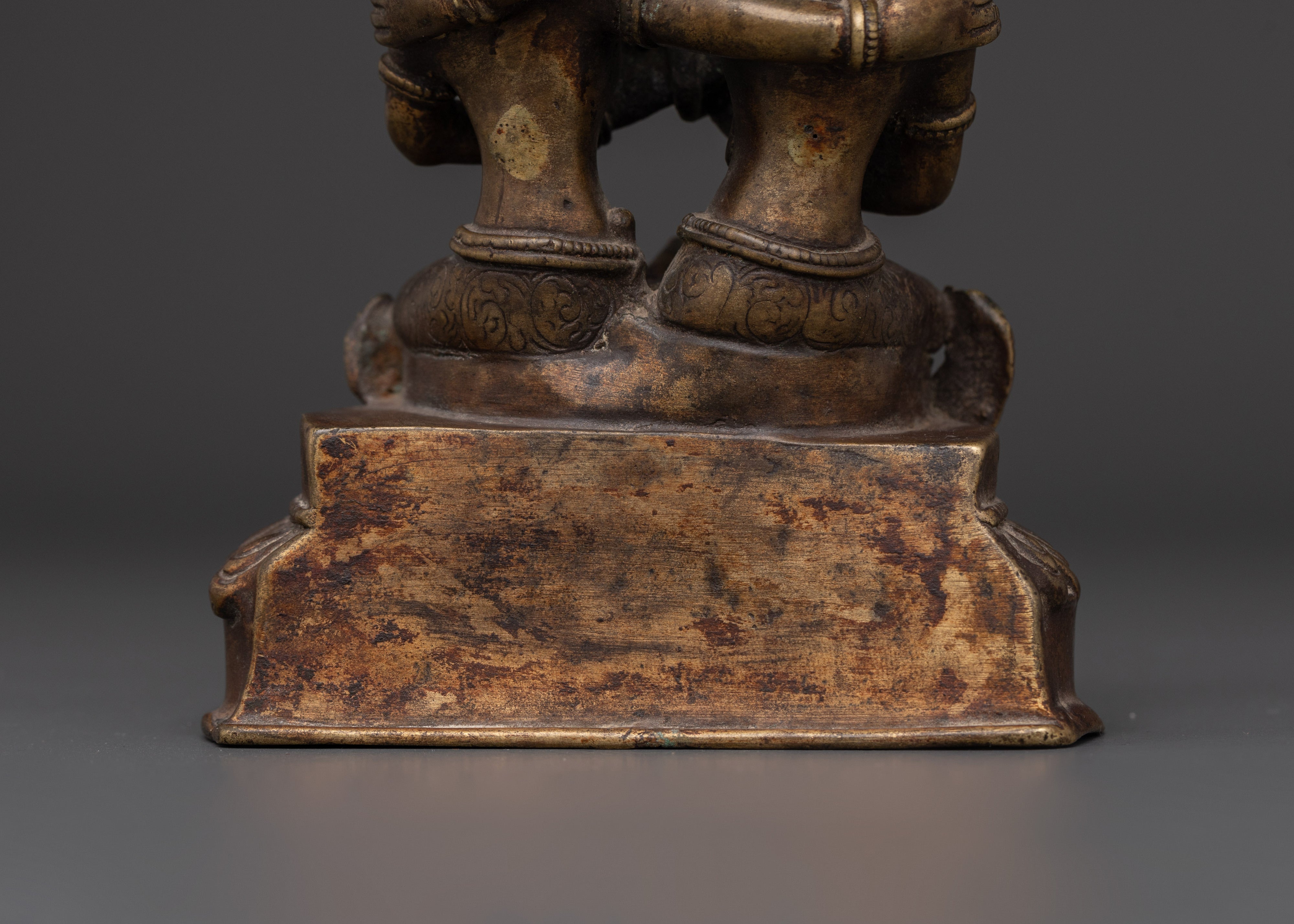 Vintage Bronze Shiva with Consort Statue for Altar & Sacred Decor