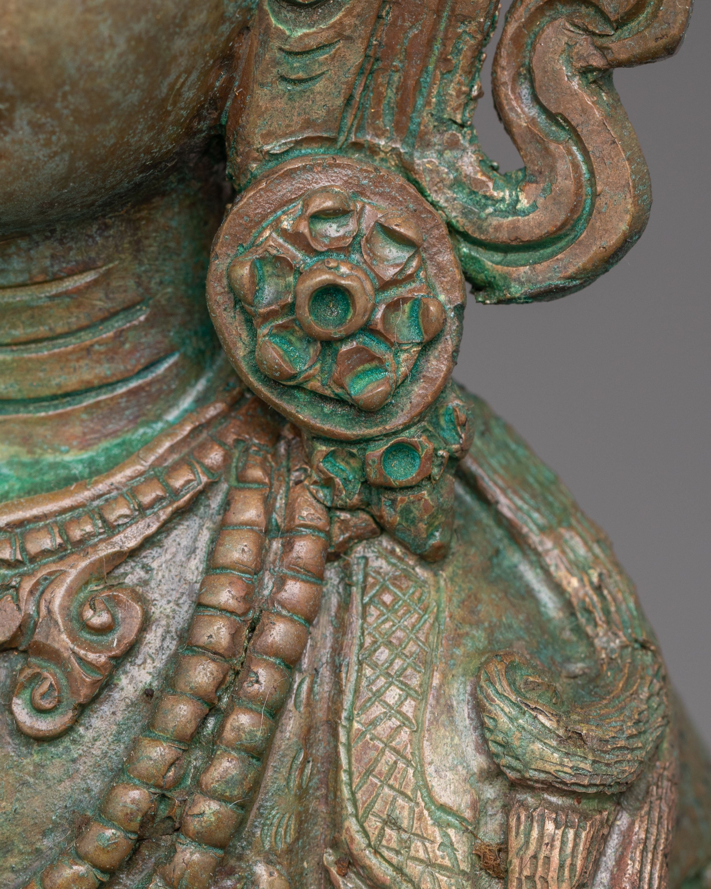 Oxidized Copper Statue of Chenrezig | The Compassionate Bodhisattva