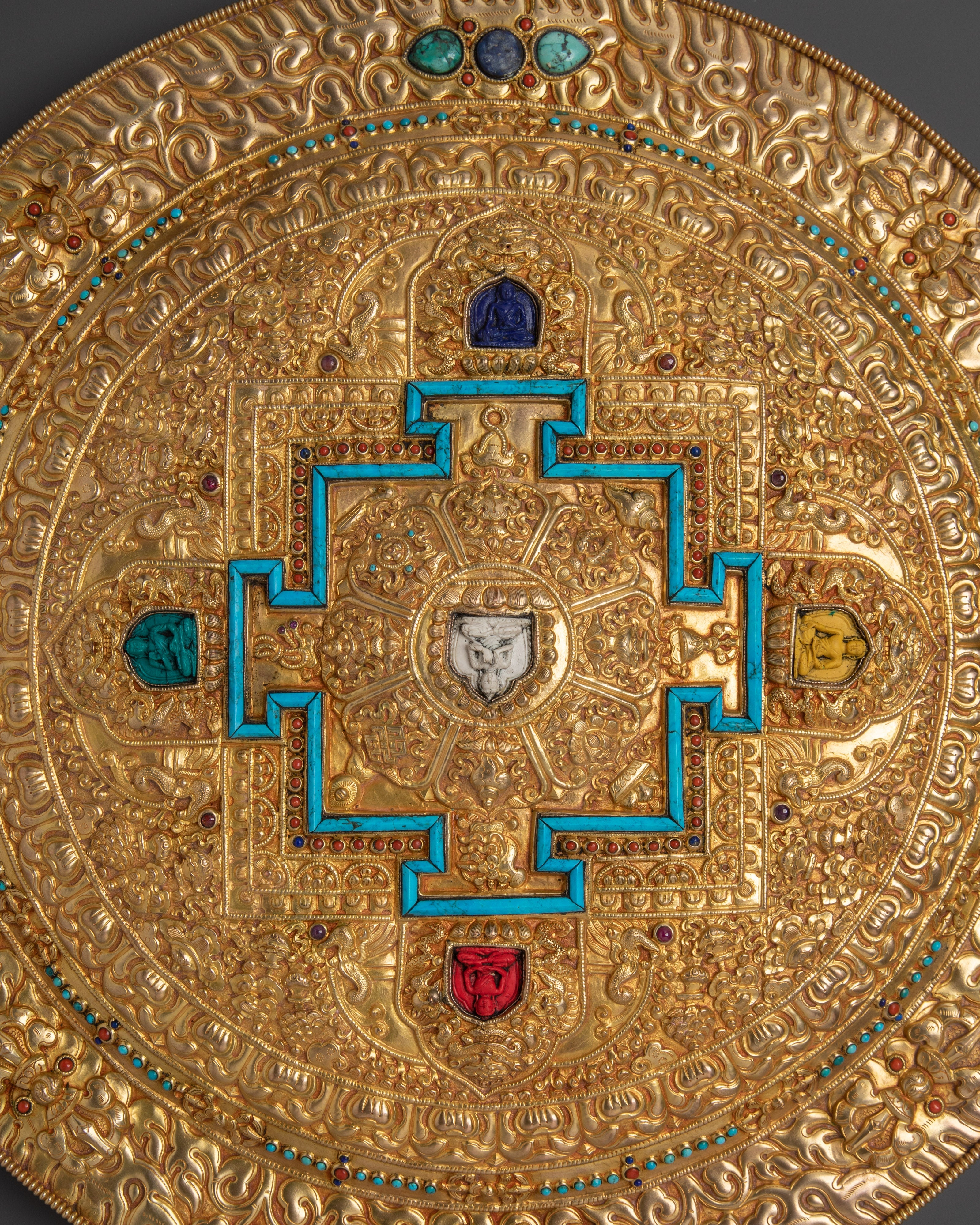 Mandala Wall Art with Turquoise | Mandala Wall Hanging