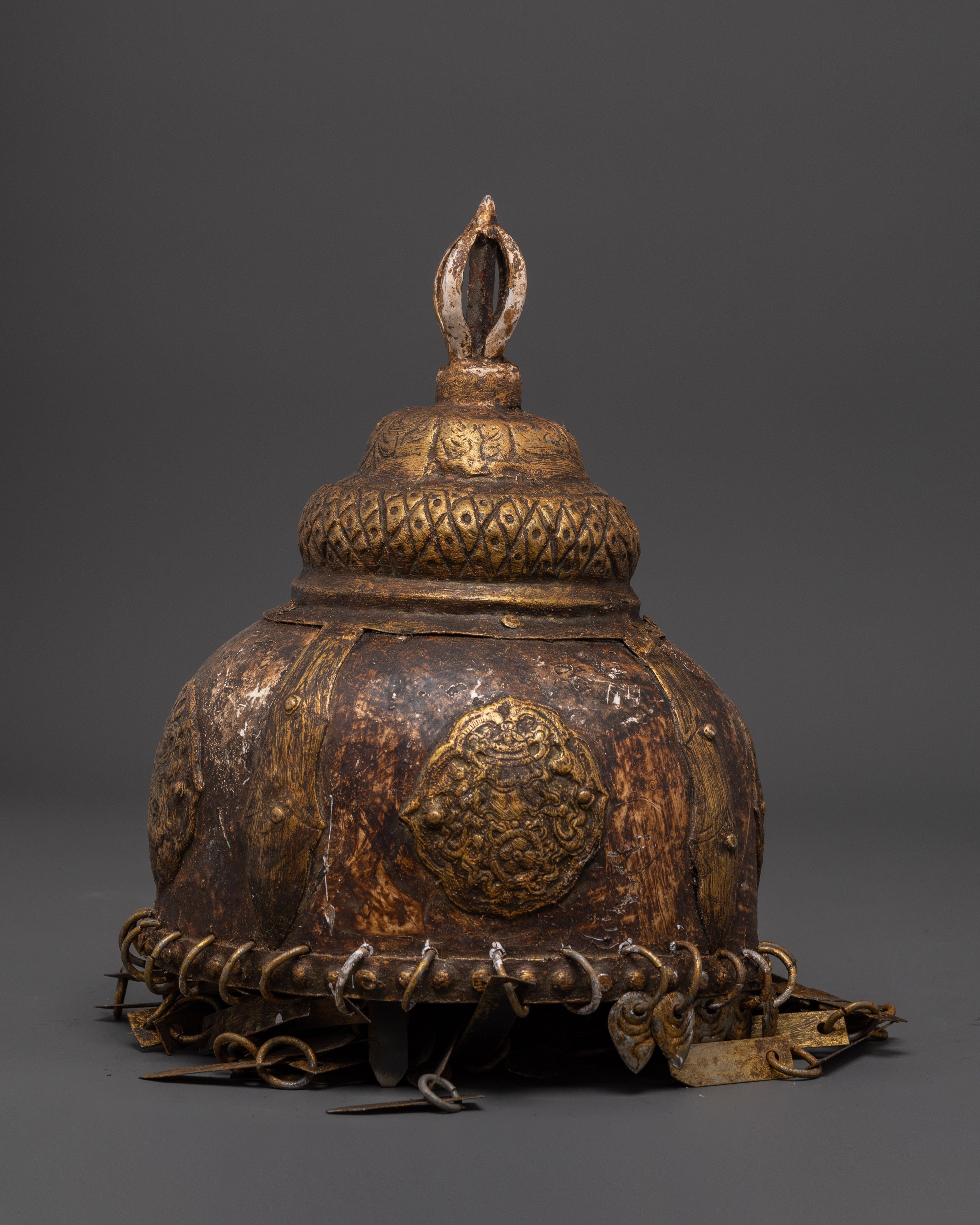 Tibetan Ritual Crown | Handcrafted Iron and Acrylic Ceremonial Headdress