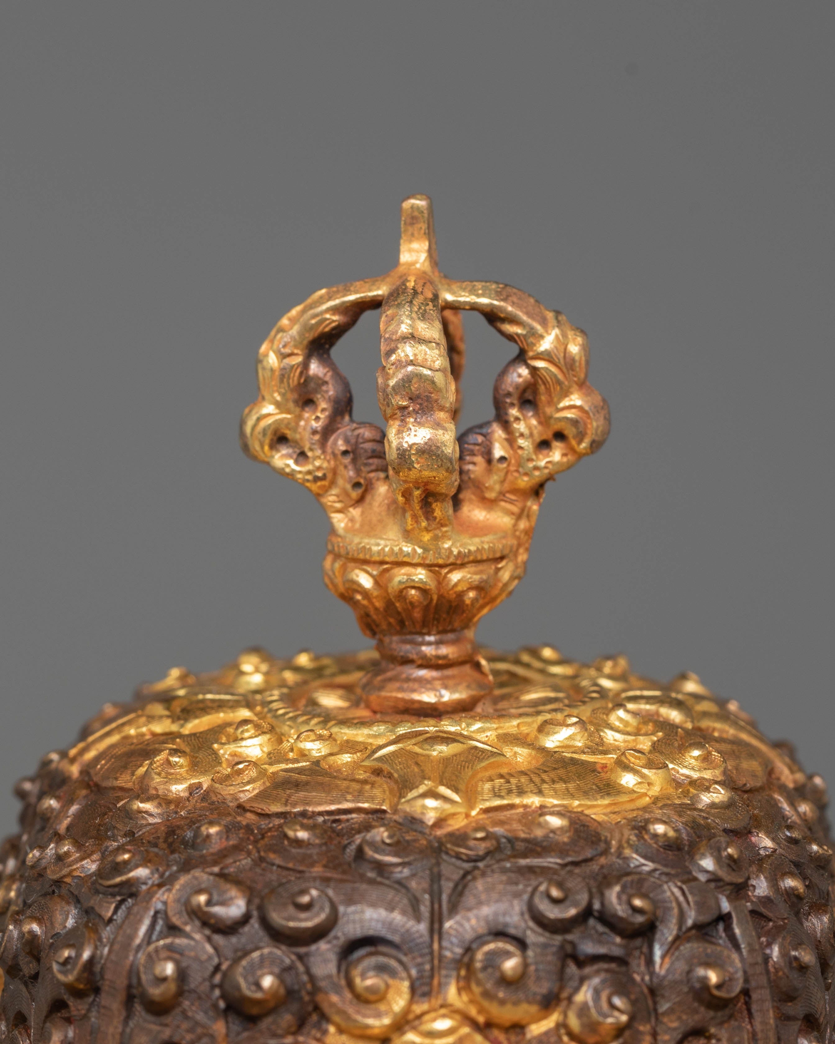 Handmade Kapala Sacred Ritual Set | Gold Plated Tibetan Offering Set