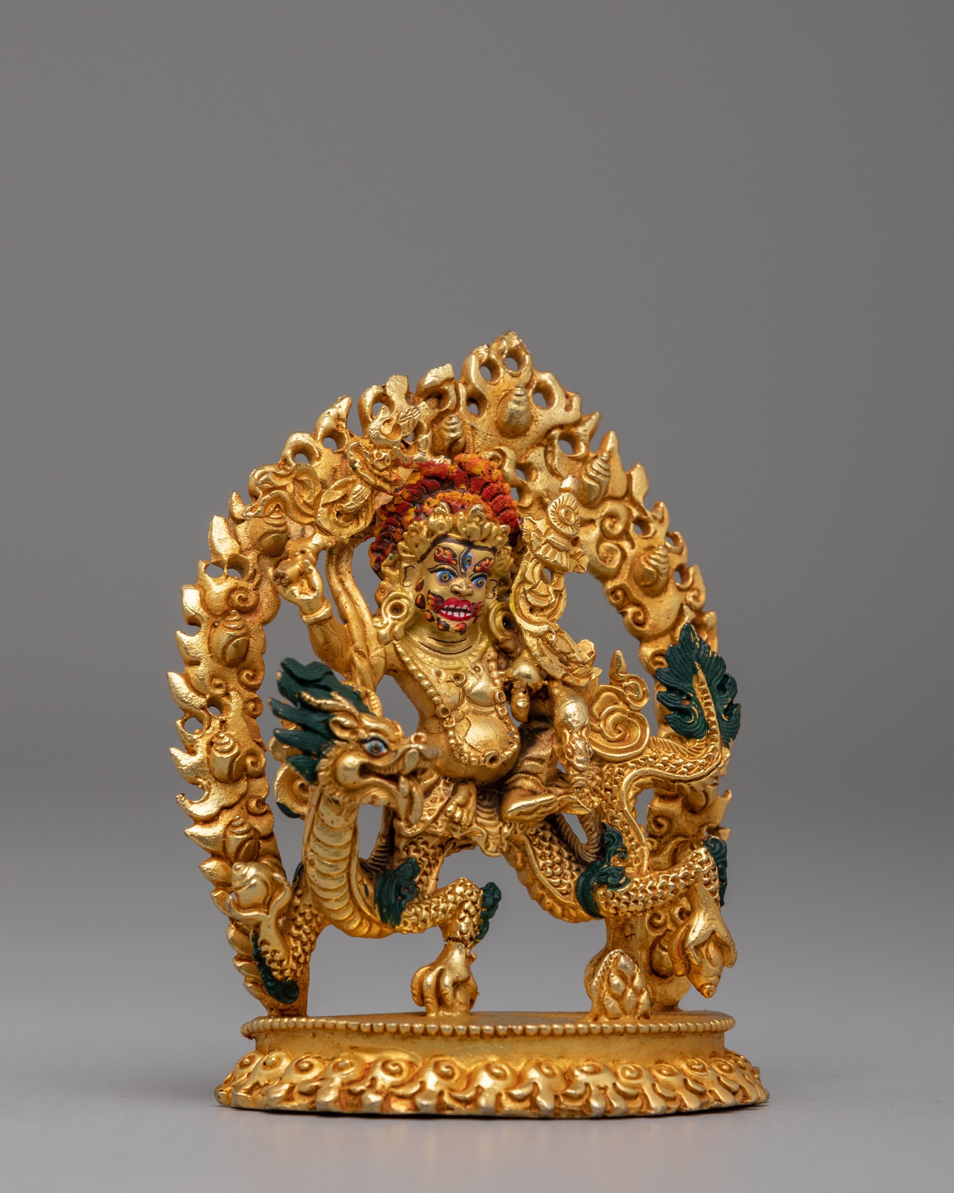 Himalayan White Dzambhala Altar Statue | Buddhist Prosperity Protector Sculpture