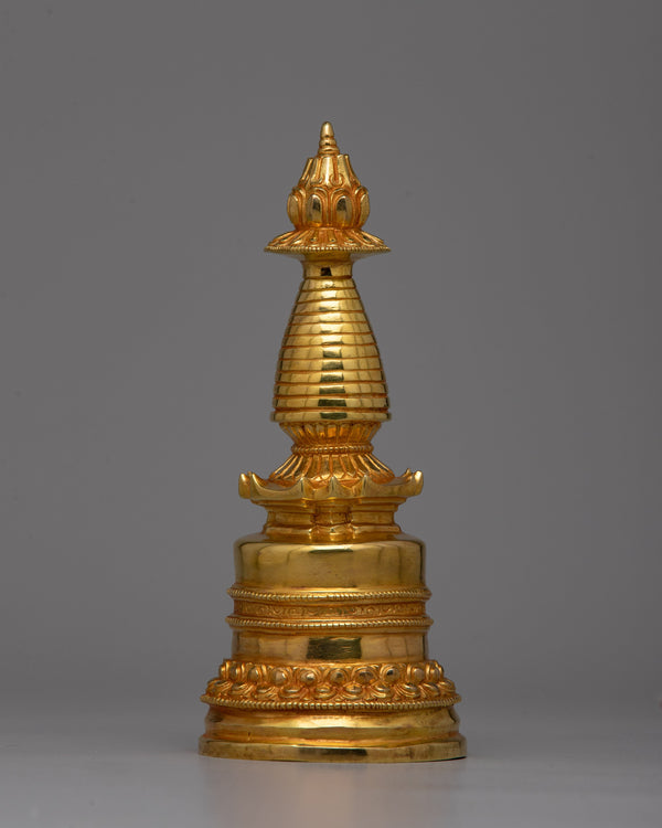 Artisan Crafted Buddhist Ritual Kadam Stupa | Enhancing Sacred Spaces with Spiritual Presence