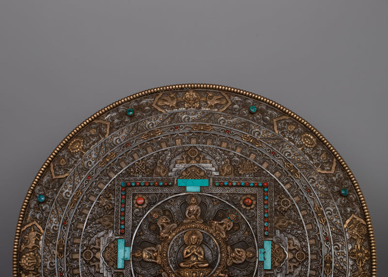 Tibetan Large Round Wall Hanging | Handmade Tapestry for Serene Meditation Spaces