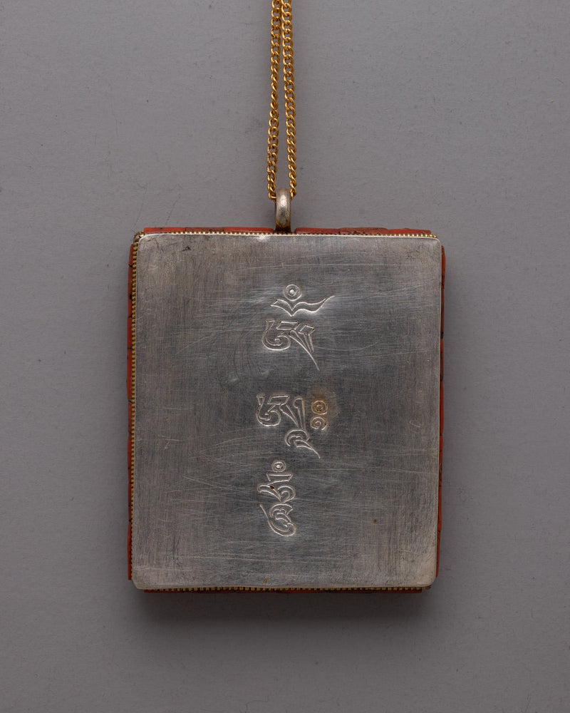 Silver Buddha Amulet |  24K Gold Plated Handmade Tibetan Pendant