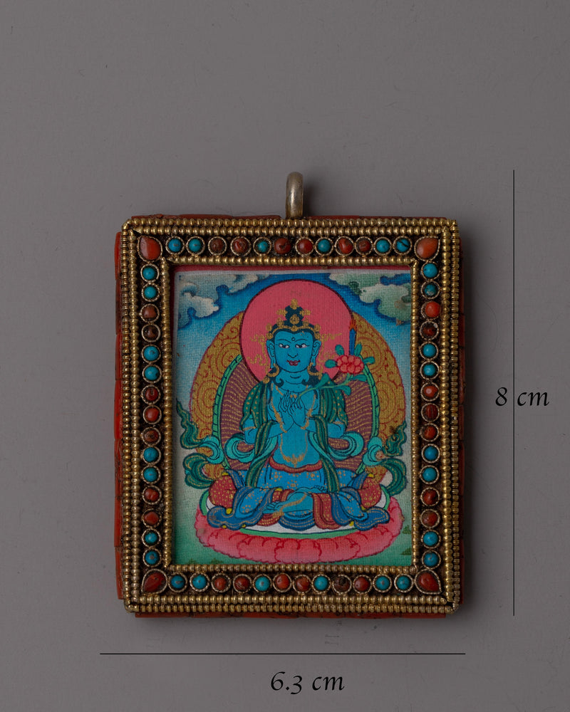 Silver Buddha Amulet |  24K Gold Plated Handmade Tibetan Pendant