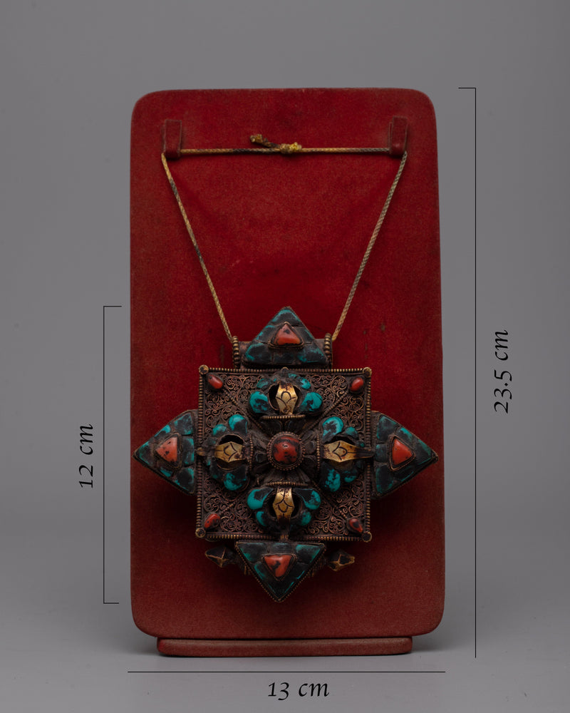 Ghau Copper Box | Tibetan Prayer Amulet Holder