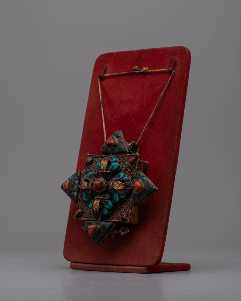 Ghau Copper Box | Tibetan Prayer Amulet Holder