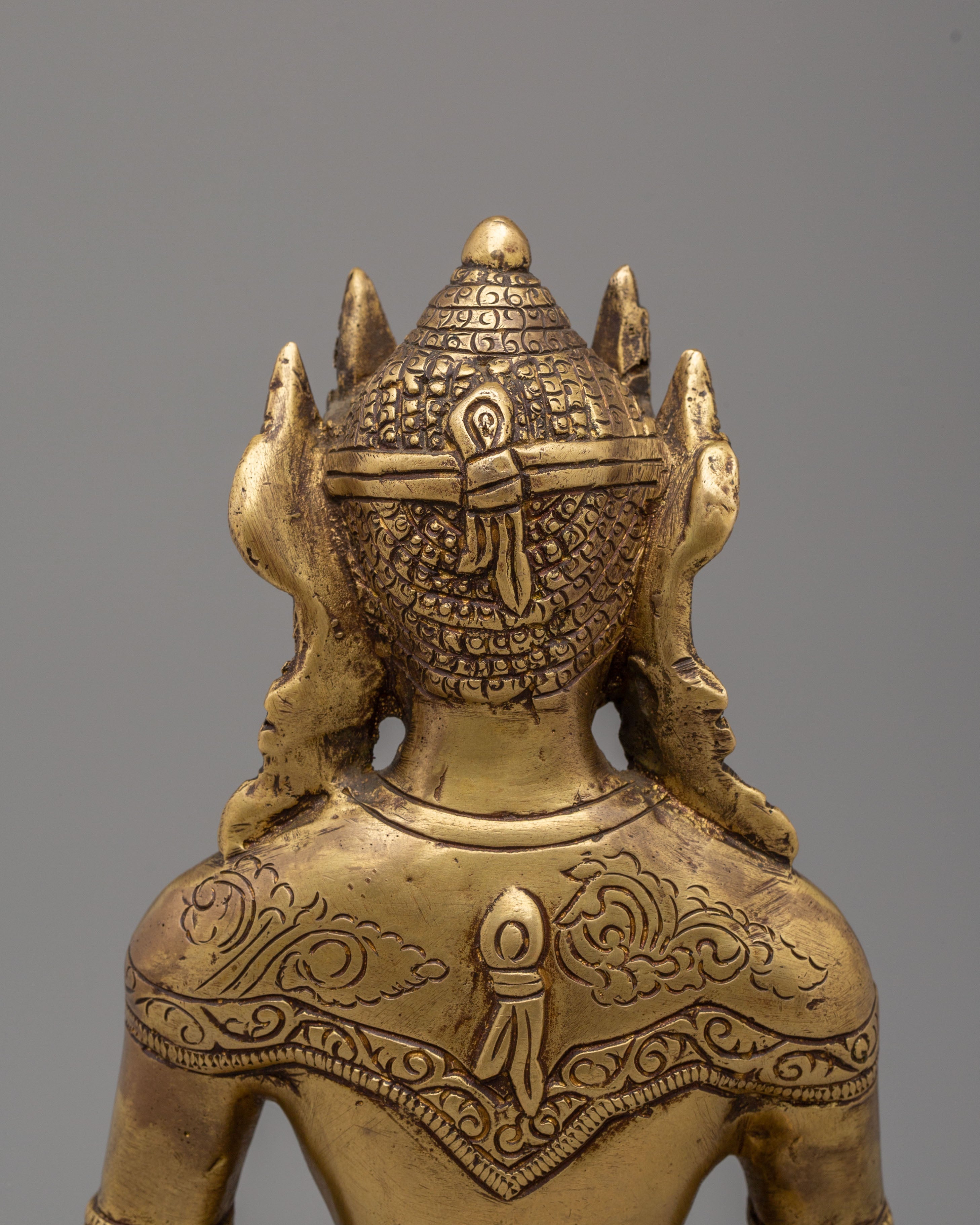 Tibetan Crowned Shakyamuni Buddha Statue | Himalayan Handmade Artwork