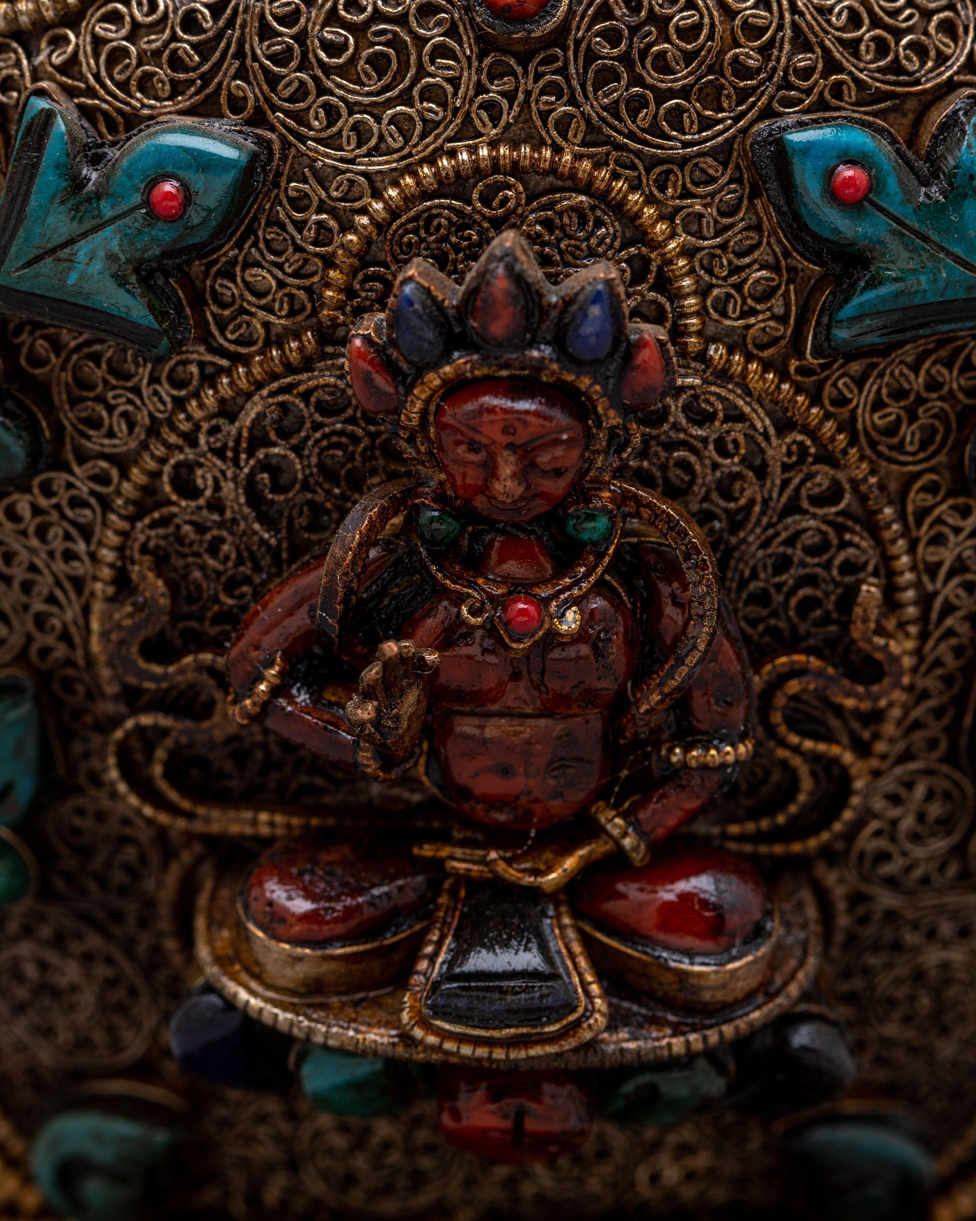 Decorative Neshi Tibetan Pot | Traditional Pot Featuring Detailed Tibetan Artwork