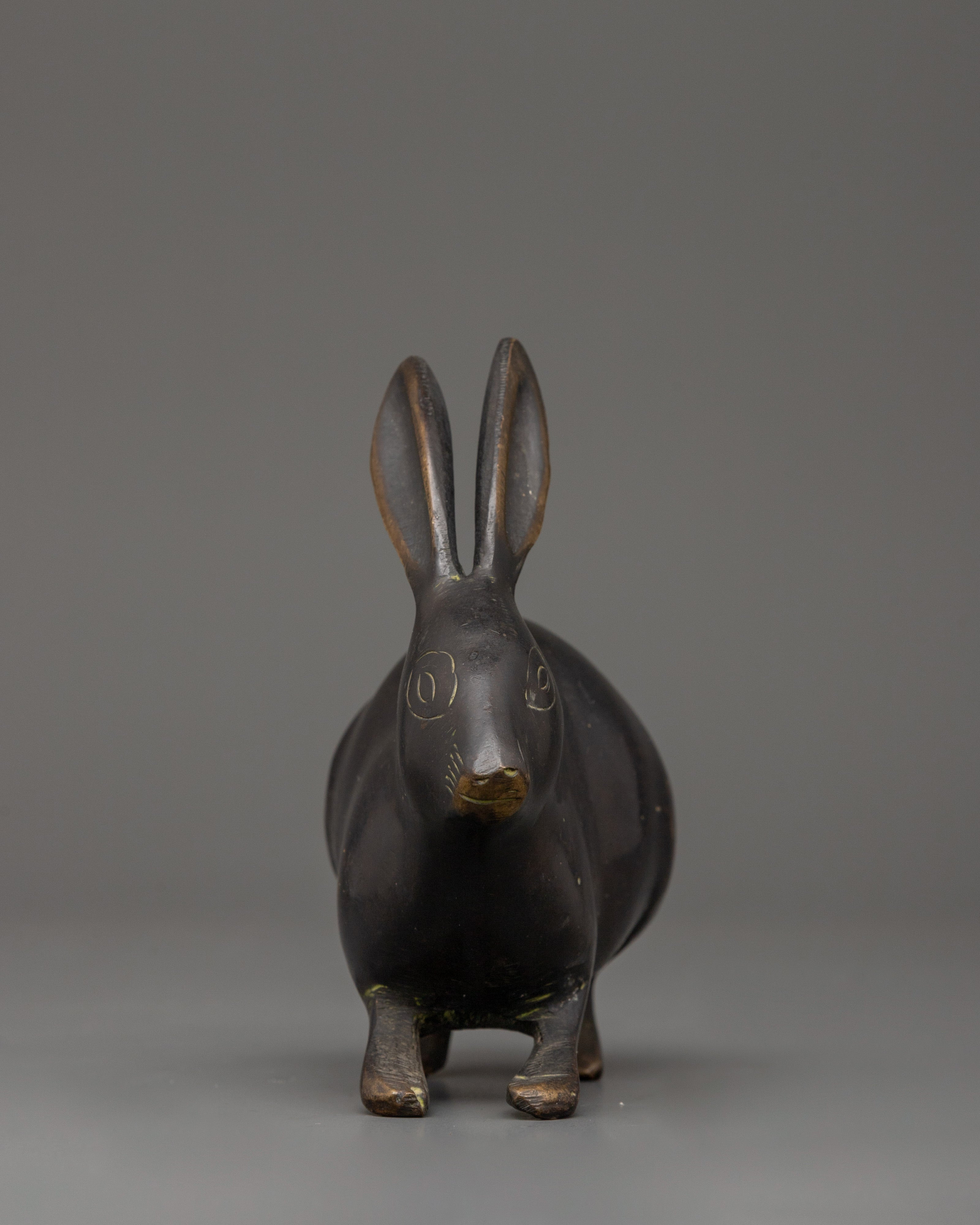 Handmade Brass Rabbit Statue | Feng Shui Rabbit Decor for Home & Garden