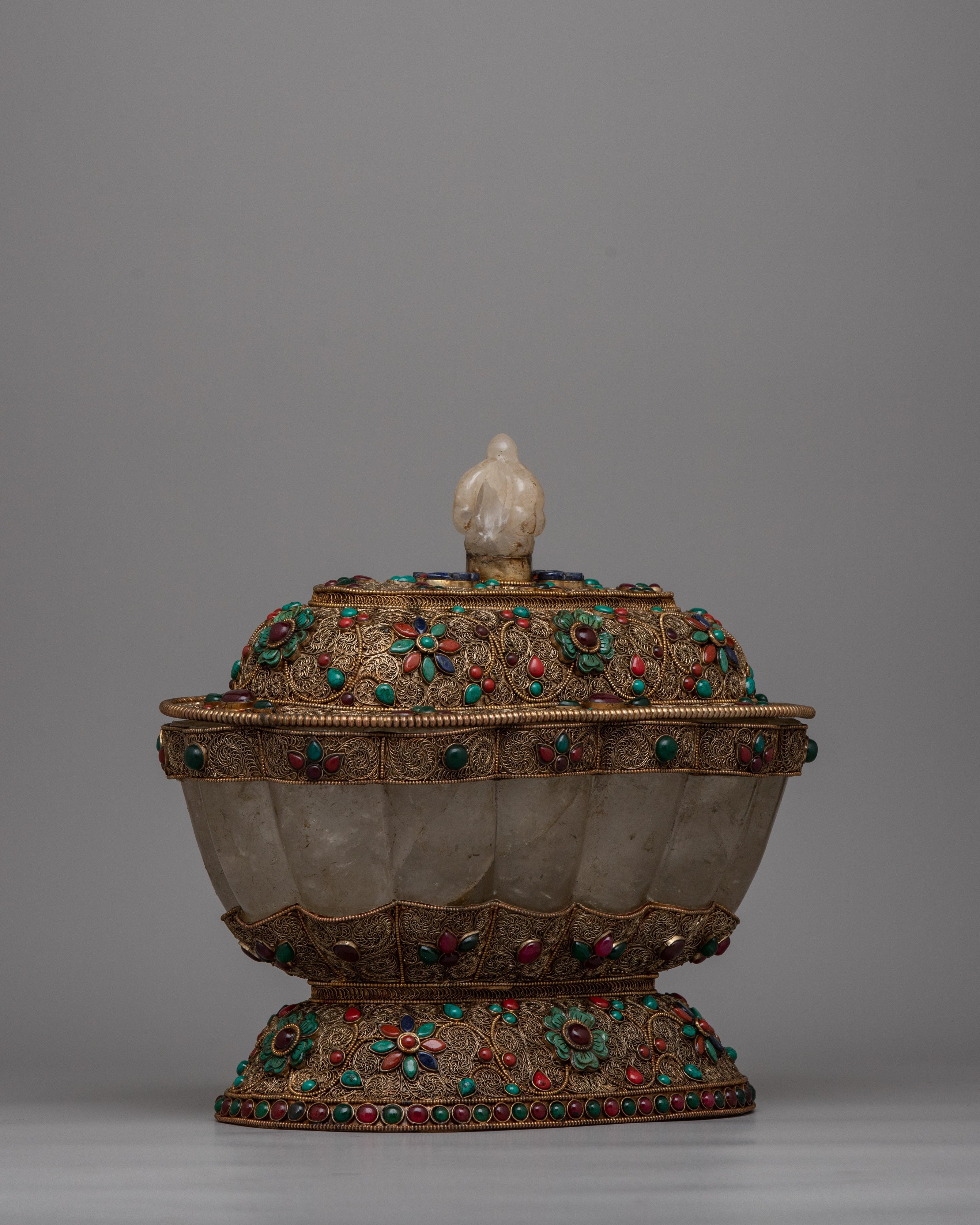 Crystal Dhupur Rice Pot | Handcrafted Decorative Art for Ritual