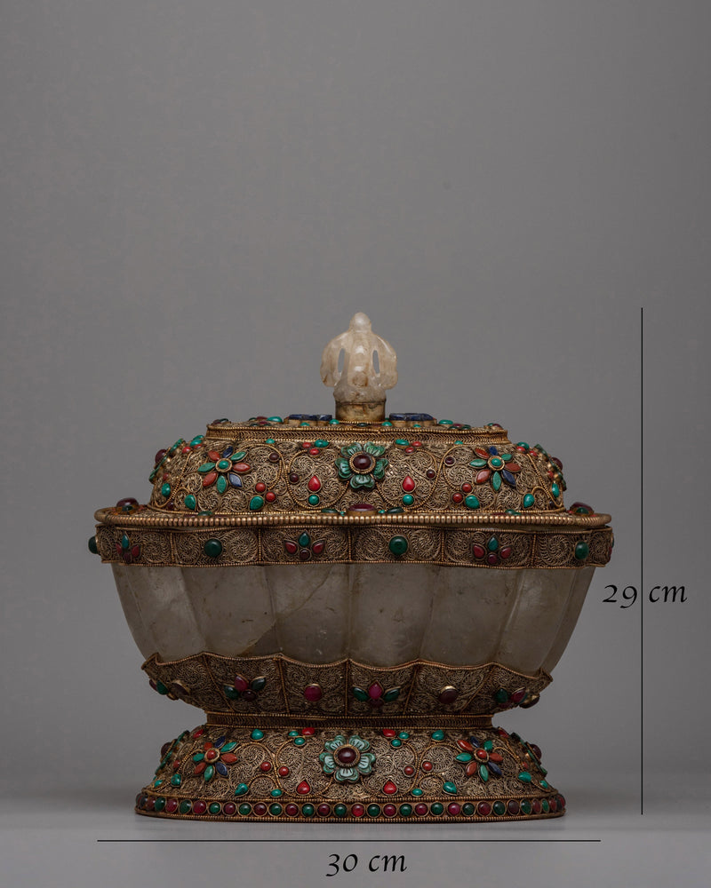 Crystal Dhupur Rice Pot | Handcrafted Decorative Art for Ritual