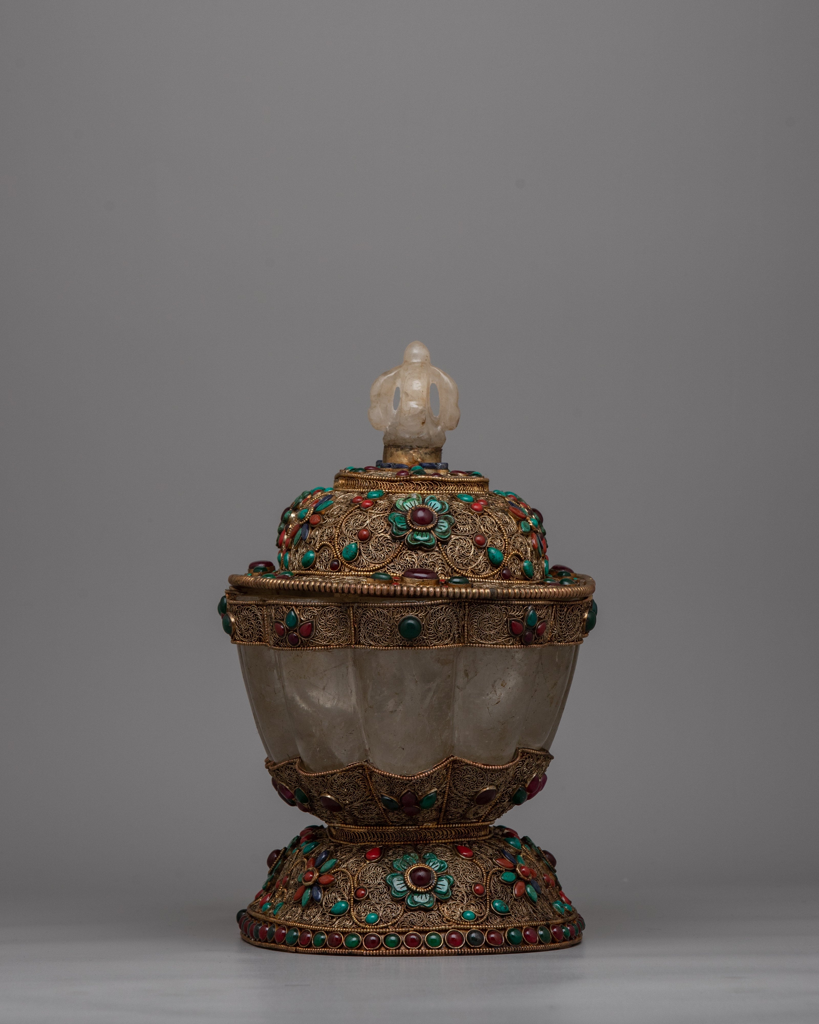 Crystal Dhupur Rice Pot | Handcrafted Decorative Art for Ritual