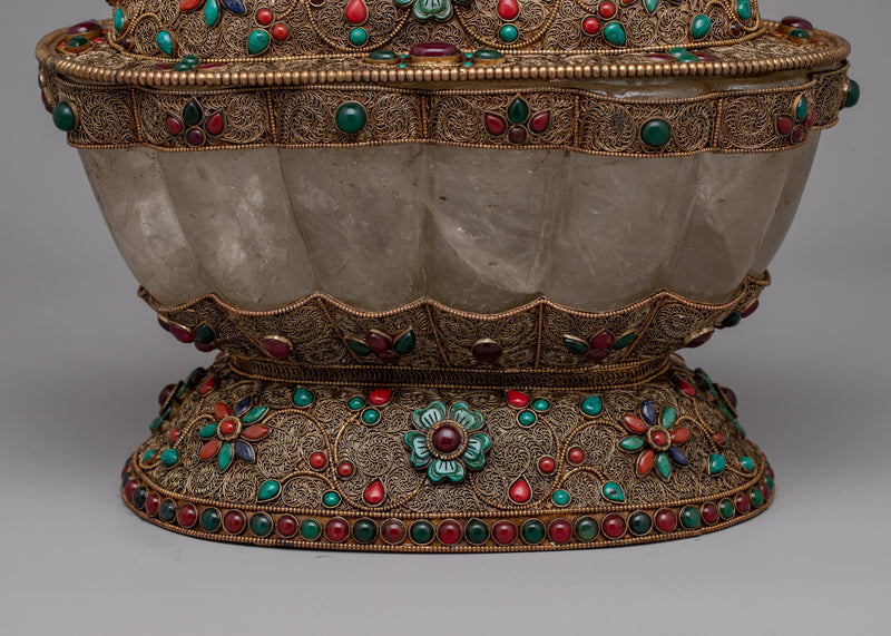 Crystal Dhupur Rice Pot | Handcrafted Decorative Art for Ritual