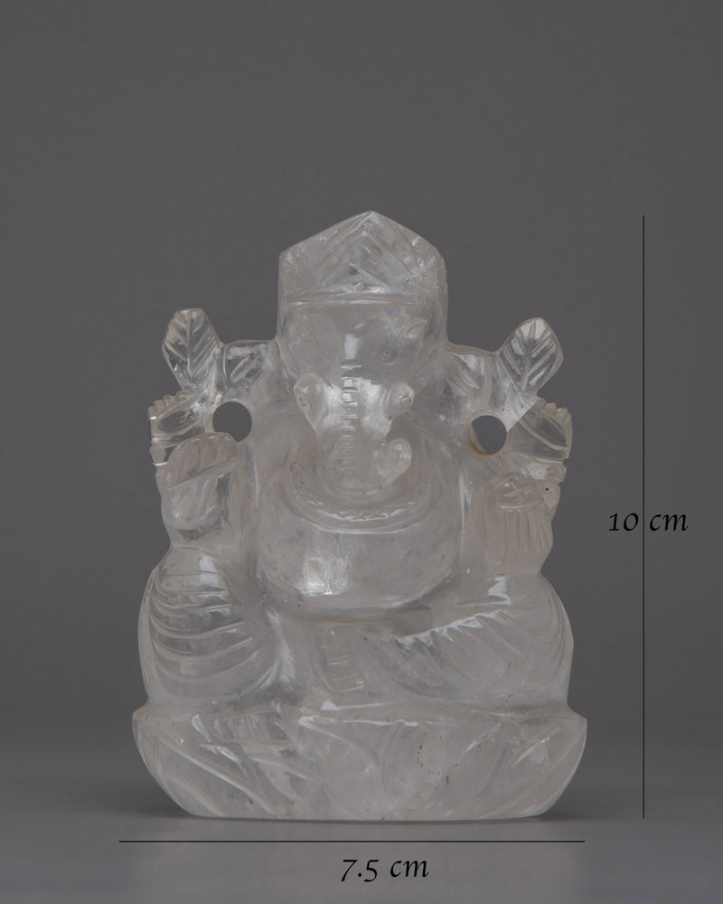 Crystal Ganesh Idol | Handmade Hindu Lord Ganesha Sculpture