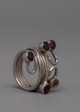 Sterling Silver Ruby Ring | Handmade Jewelry Design with Ruby Gem
