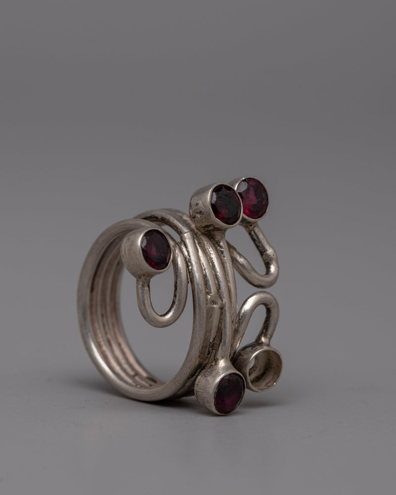 Sterling Silver Ruby Ring | Handmade Jewelry Design with Ruby Gem