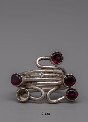 Sterling Silver Ruby Ring | Handmade Jewelry Design with Ruby Gem