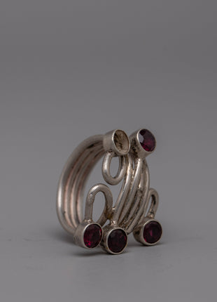 Sterling Silver Ruby Ring | Handmade Jewelry Design with Ruby Gem