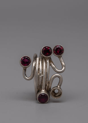 Sterling Silver Ruby Ring | Handmade Jewelry Design with Ruby Gem