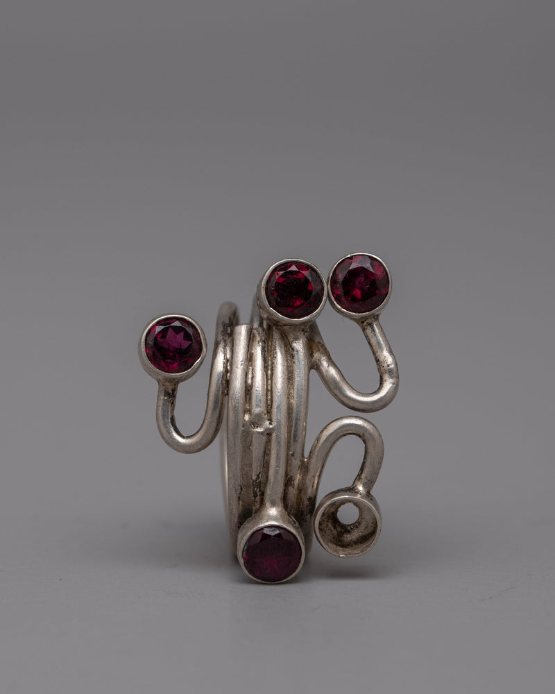 Sterling Silver Ruby Ring | Handmade Jewelry Design with Ruby Gem