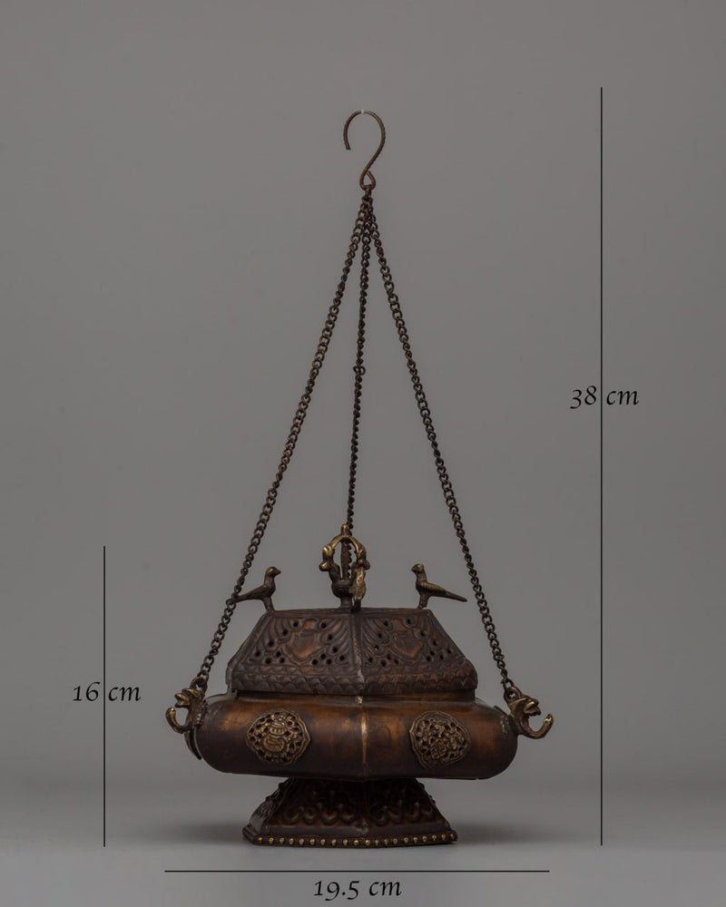 Hanging Brass Incense Burner | Sacred Tool for Relaxation and Spiritual Practices