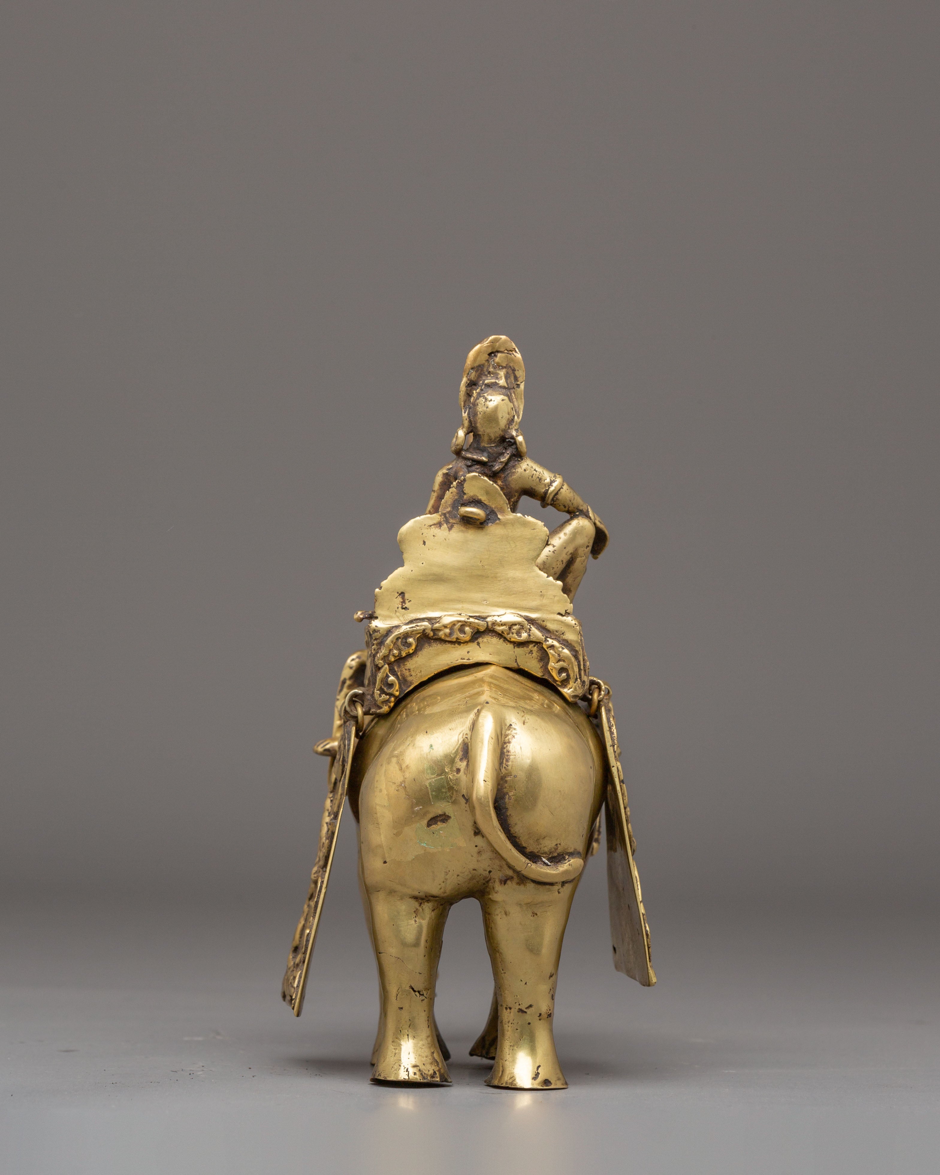 Handcrafted Tibetan Elephant Art with Indra | Symbol of Power