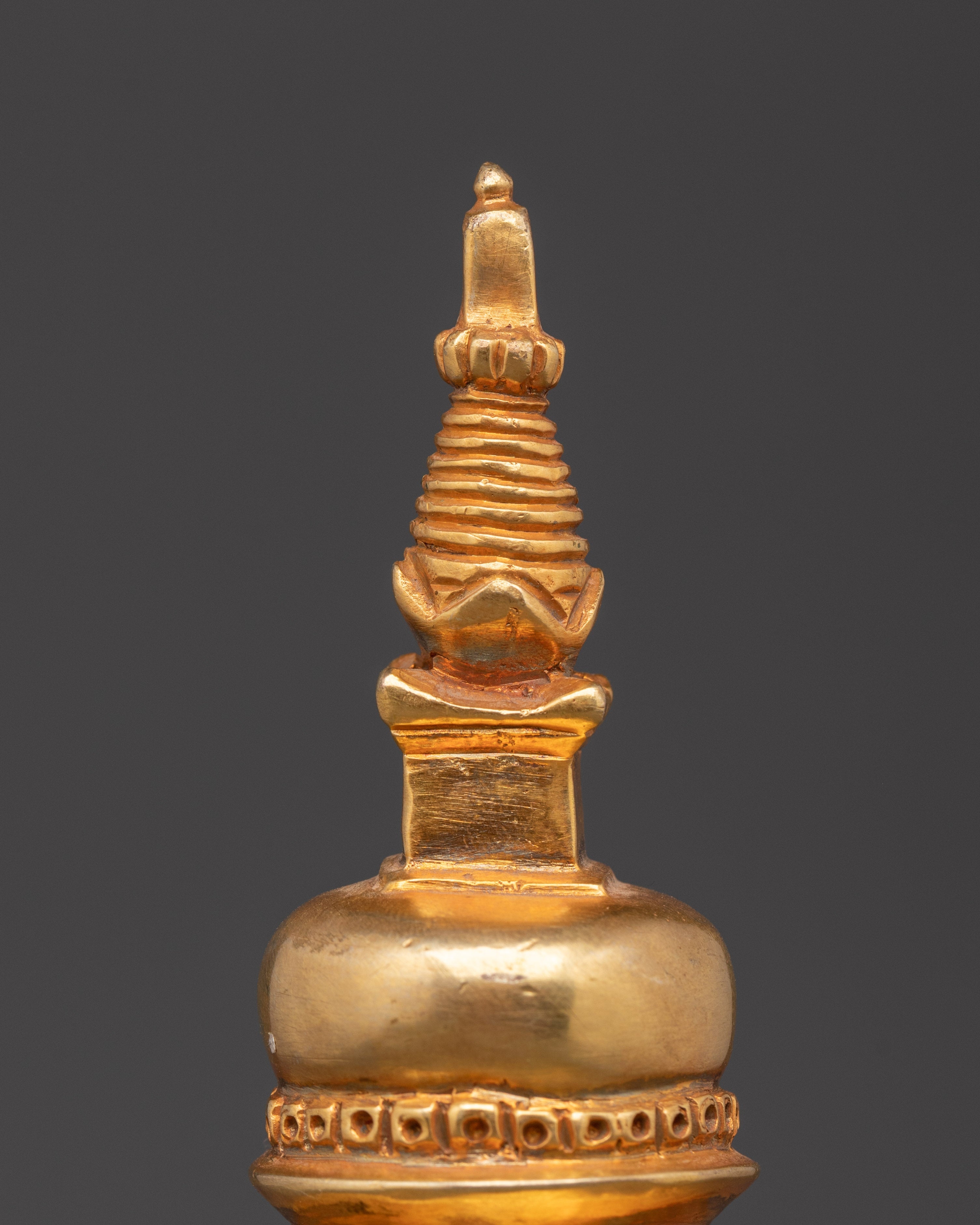 Copper Stupa with Gold Plating | Spiritual Decor