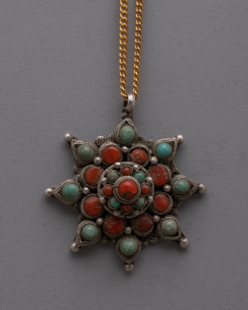 Turquoise and Coral Pendant Silver | Stunning Jewelry for Any Occasion