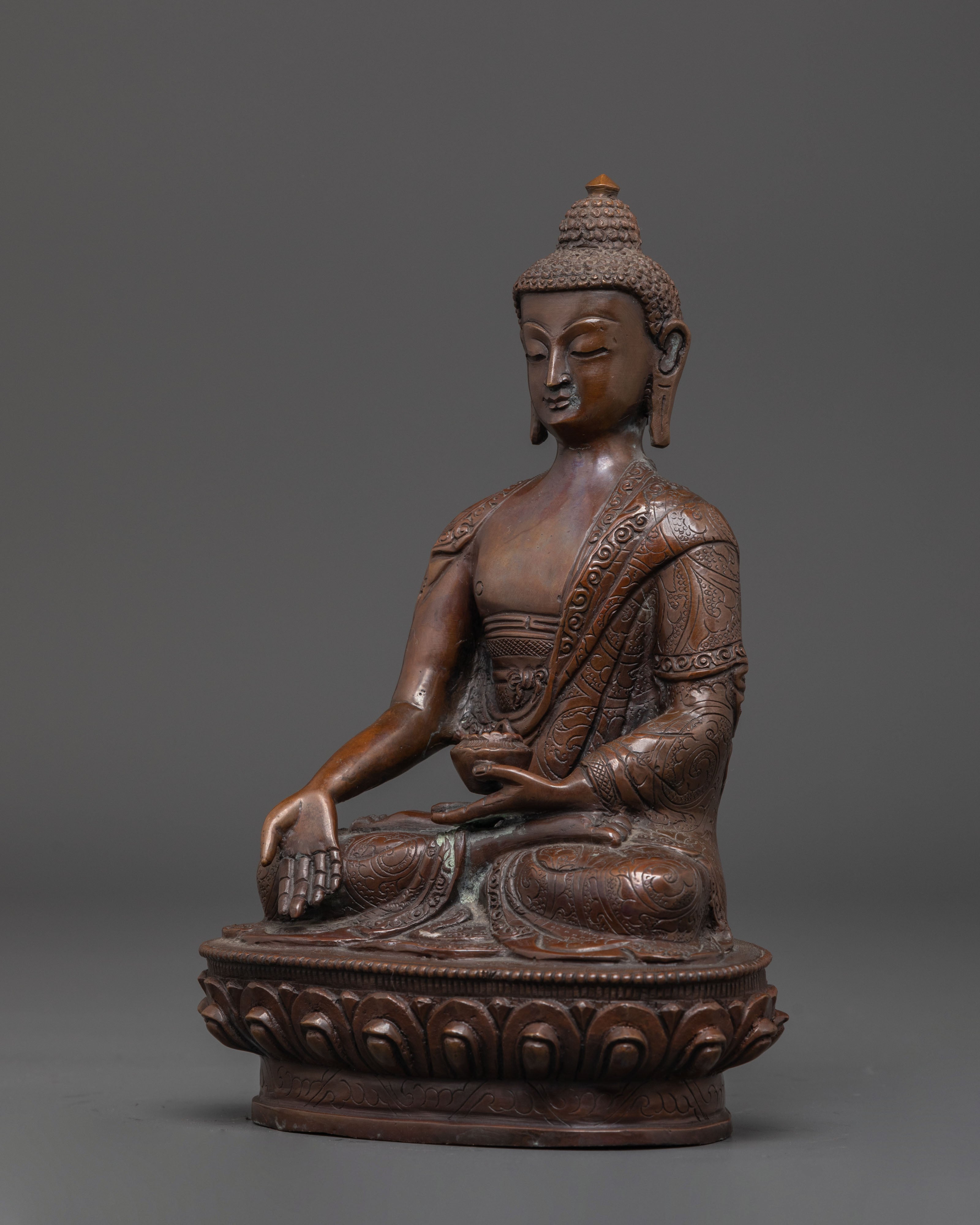 Handmade Ratnasambhava Copper Statue | Home Altar Decor